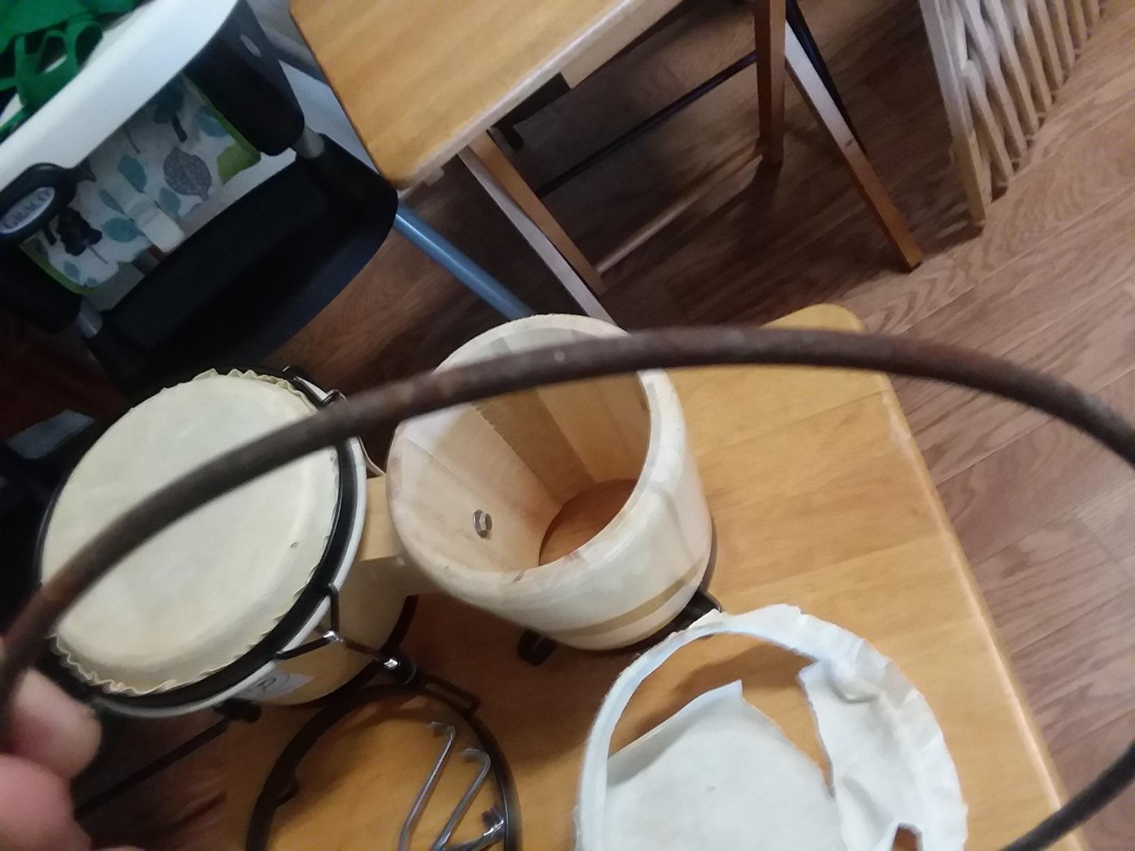 Bongo Drum Set 6 and 7 Inch for Adults & Beginners, Black | Tunable Hand Percussion Instruments, Hickory Wood Shells, Metal Hardware with Tuning Wrench customer photo 2