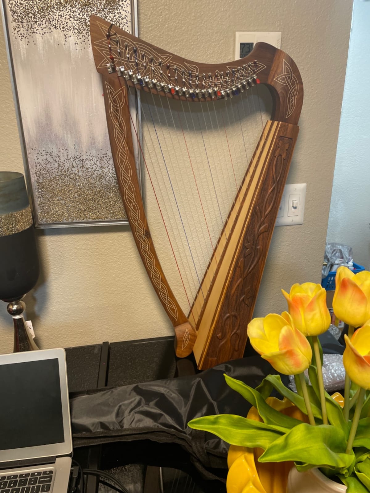Roosebeck Heather Harp w/Full Chelby Levers - Vine Engraved customer photo 1