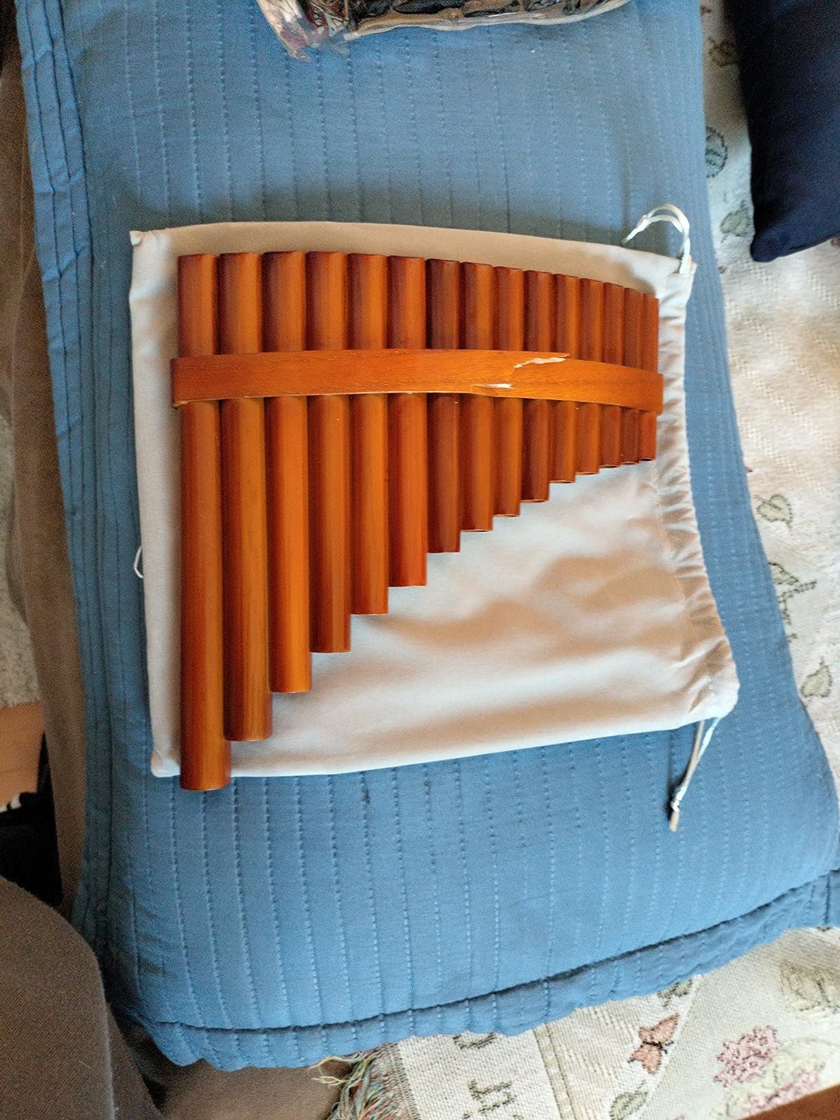 15 Pipes Brown Pan Flute G Key Chinese Traditional Musical Instrument Pan Pipes Woodwind Instrument (Right-Hand) customer photo 1