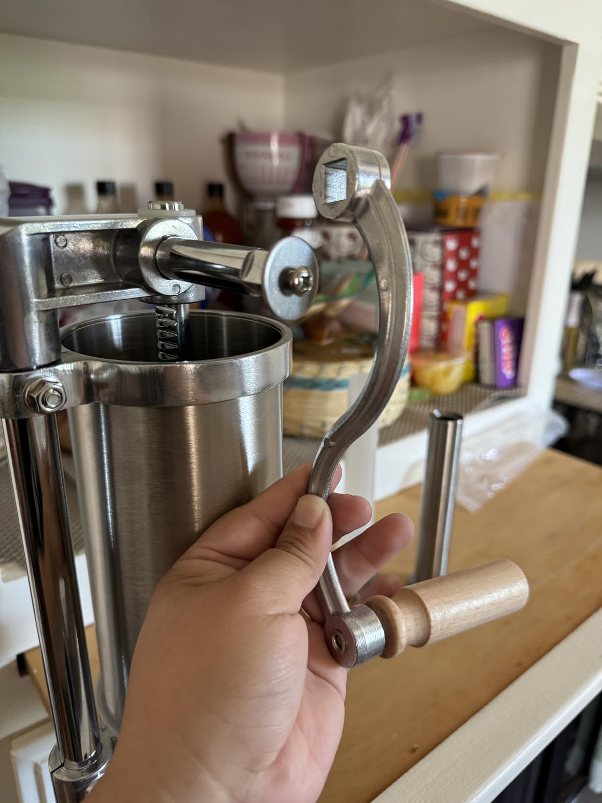 Sausage Stuffer, Stainless Steel Homemade Sausage Maker Vertical Meat Filling Kitchen Machine, Packed 8 Stuffing Tubes (2.5LBS VERTICAL) customer photo 2