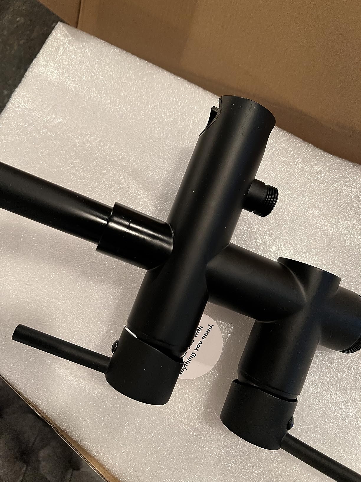 Aolemi Freestanding Bathtub Faucet Tub Filler Stand Alone Matte Black | Handheld Spray, Swivel High-Arc Spout, High Flow Tub Filler, SUS304 customer photo 1