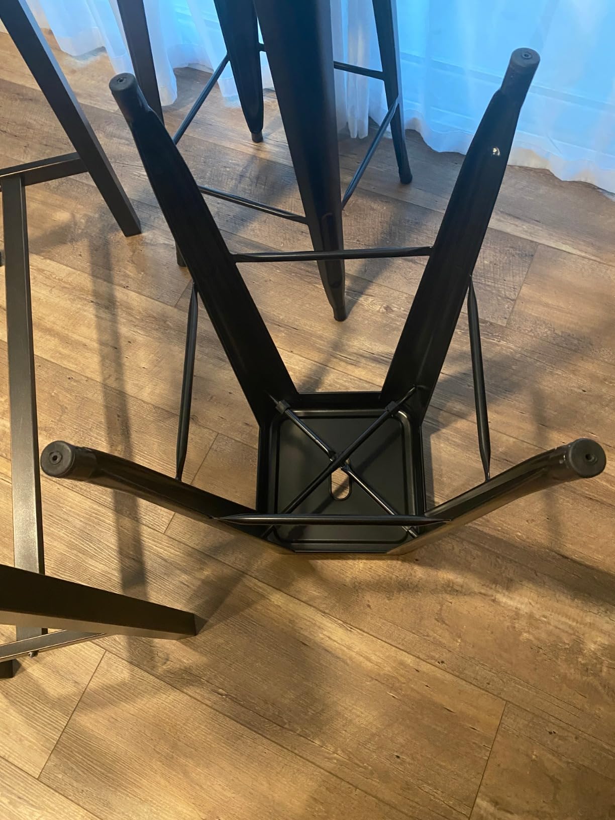 Yaheetech 30 Inch Metal Bar Stools Set of 4, Stackable Barstools, Black | Bar Height Stools with Footrests & Non-Slip Footpads, 331 lb Capacity for Kitchen/Dining Room/Bar/Patio, Indoor & Outdoor customer photo 2