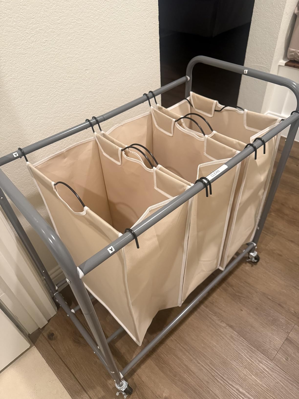 STORAGE MANIAC 3 Section Laundry Sorter, 35.6 Gal (135 L) Laundry Hamper Cart with Heavy Duty Rolling Lockable Wheels and Removable Bags customer photo 1