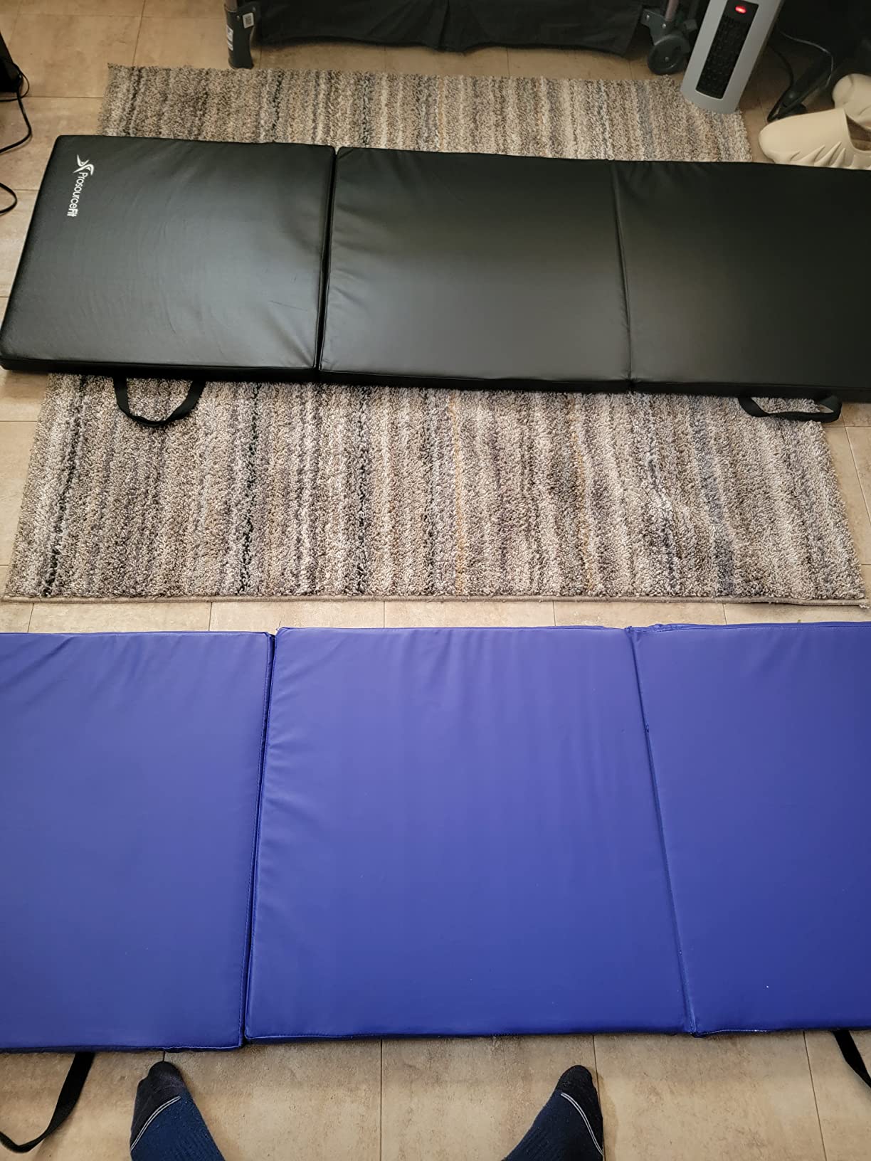 ProsourceFit Tri-Fold Folding Thick Exercise Mat 6'x2' with Carrying Handles for MMA, Gymnastics, Stretching, Core Workouts customer photo 1