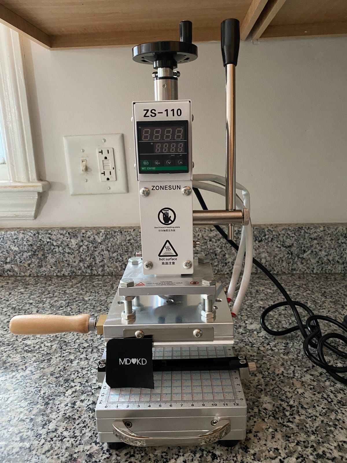 ZONEPACK Hot Foil Stamping Machine ZS-110 Upgrade Version 110V with Sliding Positioning Plate, Tipper Stamper, Bronzing Card, Foil Custom Logo, Embossing for PVC Leather PU and Paper Heat Press customer photo 2