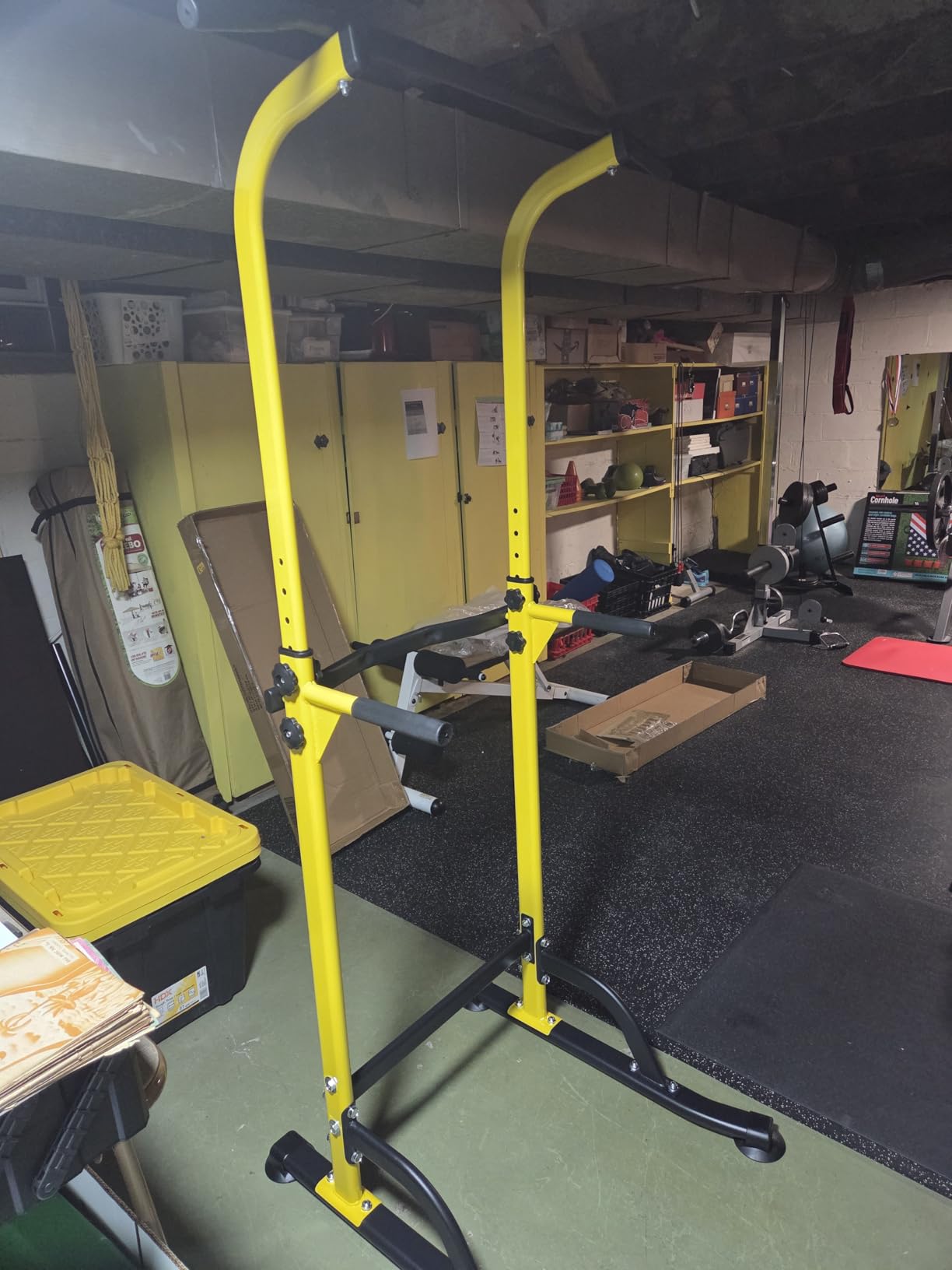SogesPower Power Tower Dip Station Pull Up Bar Station for Home Gym | 10-Level Adjustable Height Free Standing Pull Up Bar Strength Training Workout Equipment customer photo 2
