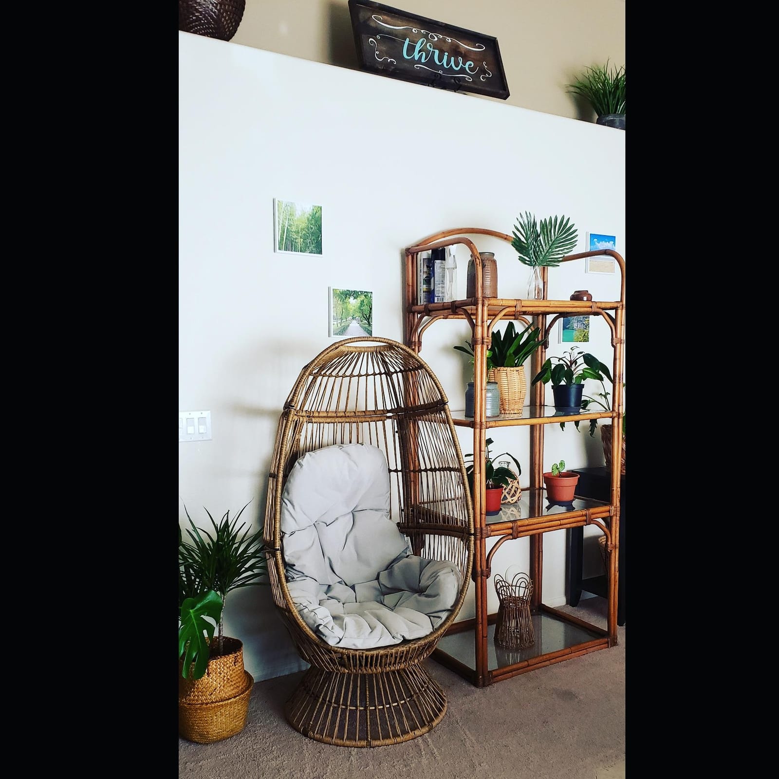 Christopher Knight Home Ellen Outdoor Wicker Swivel Egg Chair with Cushion, Light Brown, Beige customer photo 2