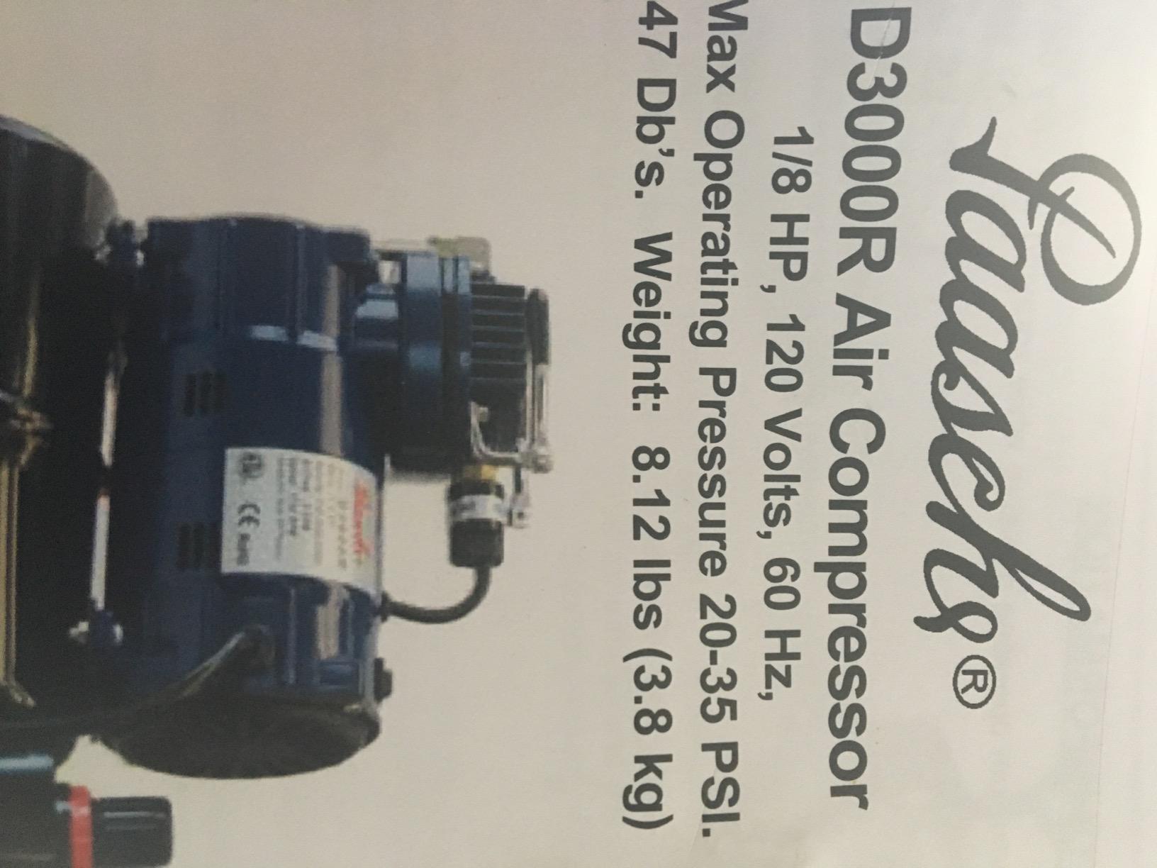 Paasche D3000R 1/5 HP Compressor with Tank, Regulator and Moisture Trap, Blue & Black customer photo 1