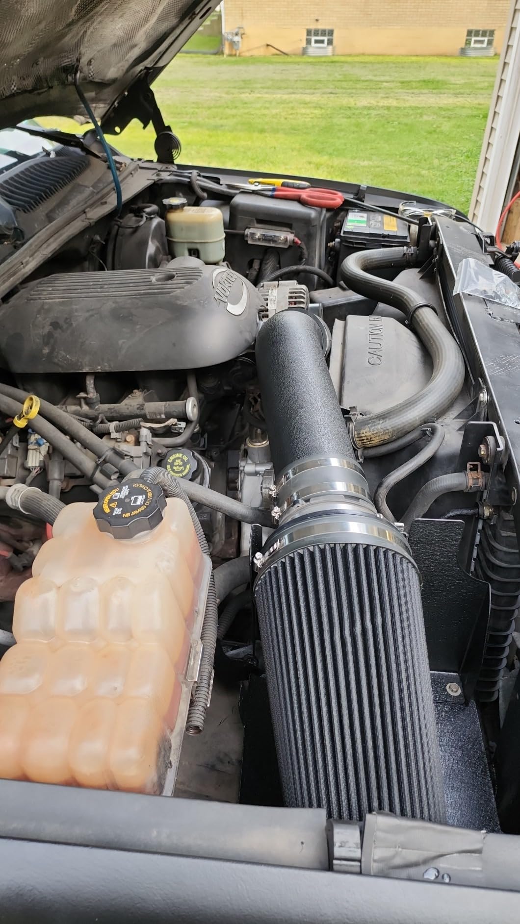 4 inch Cold Air Intake Black Tube + Heat Shield for 1999-2006 GMC/Chevy V8 4.8L/5.3L/6.0L Silverado 1500/2500/3500 Black customer photo 1