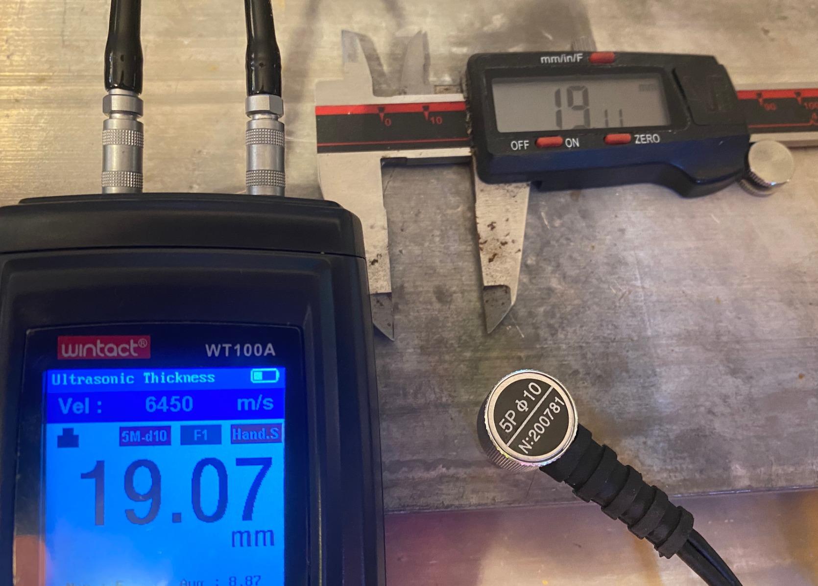 Wintact Digital Ultrasonic Thickness Gauge, Range 0.039 to 11.81 in | with 5Mhz Probe for Measuring Metal and Nonmetals Materials, Steel, Cylinder Wall, Plastic, Glass, PVC, Pipes customer photo 1