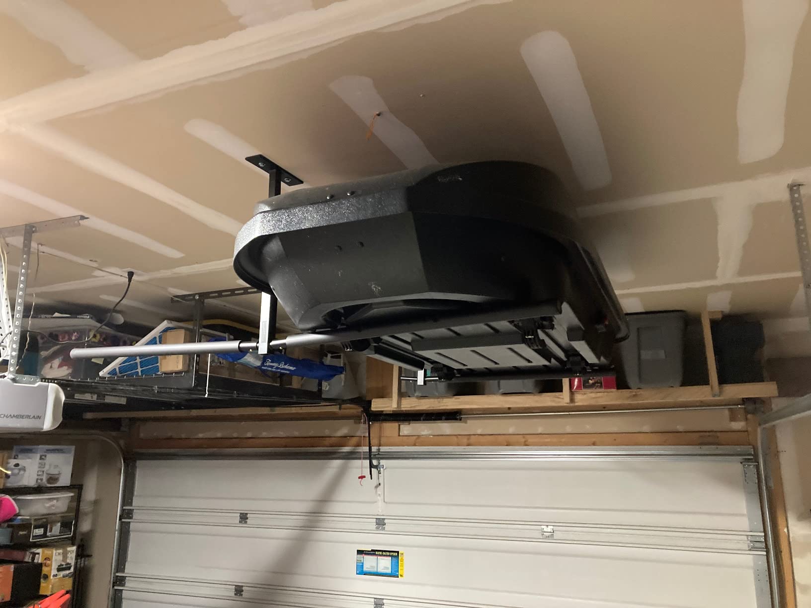 StoreYourBoard Standup Paddle Board and Surfboard Garage Storage Rack - Adjustable Ceiling Mount Hanger for SUP Storage, Heavy Duty Overhead Paddleboard Organizer for Garage, Space Saving Rack customer photo 1