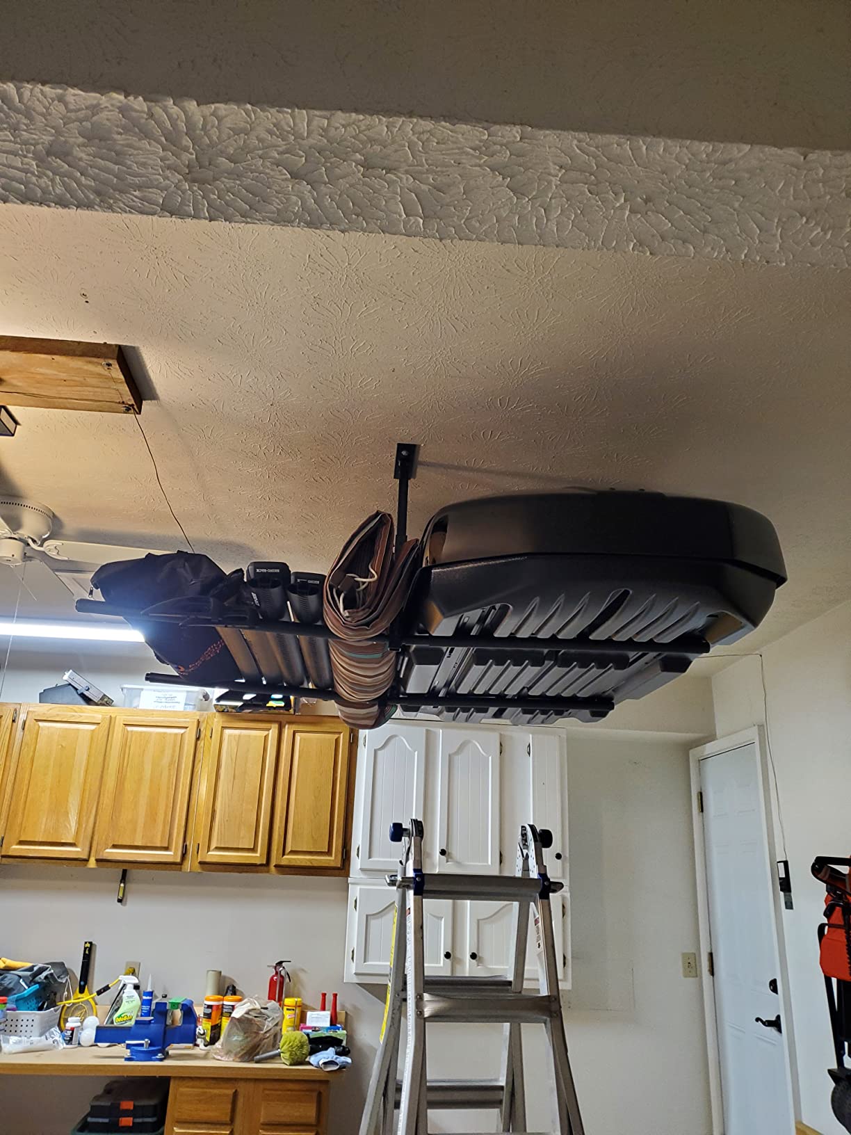 StoreYourBoard Standup Paddle Board and Surfboard Garage Storage Rack - Adjustable Ceiling Mount Hanger for SUP Storage, Heavy Duty Overhead Paddleboard Organizer for Garage, Space Saving Rack customer photo 2