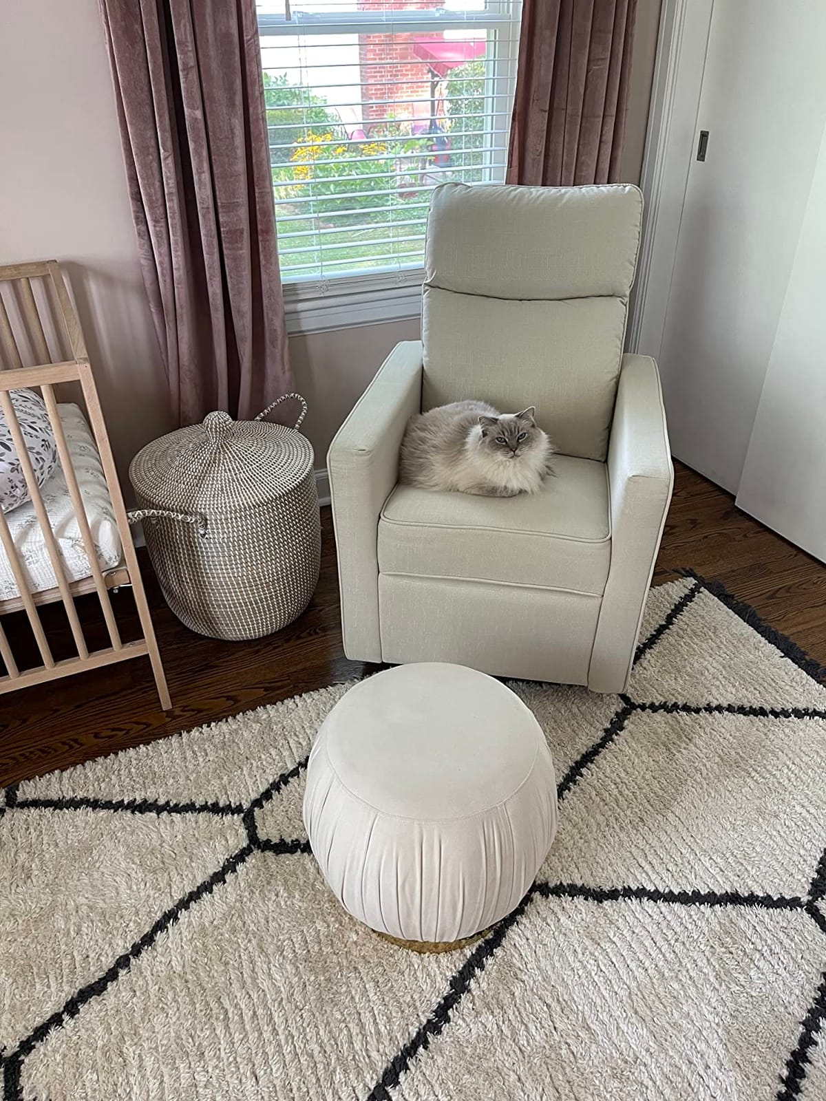 DaVinci Gabby Glider Recliner Nursery Chair w/ 360° Swivel - Misty Grey | High Pillowback Glider Rocking Chair - GREENGUARD Gold & FSC Certified - Comfy Swivel Recliner for Living Room & Nursery customer photo 2