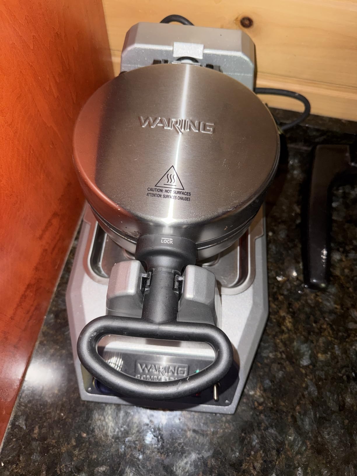 Waring Belgian Waffle Maker with Rotary Feature & 25 Waffles per Hour | 25 Waffles per Hour, Rotary Feature for Even Baking, Triple-Coated Nonstick Plates, NSF Certified customer photo 1