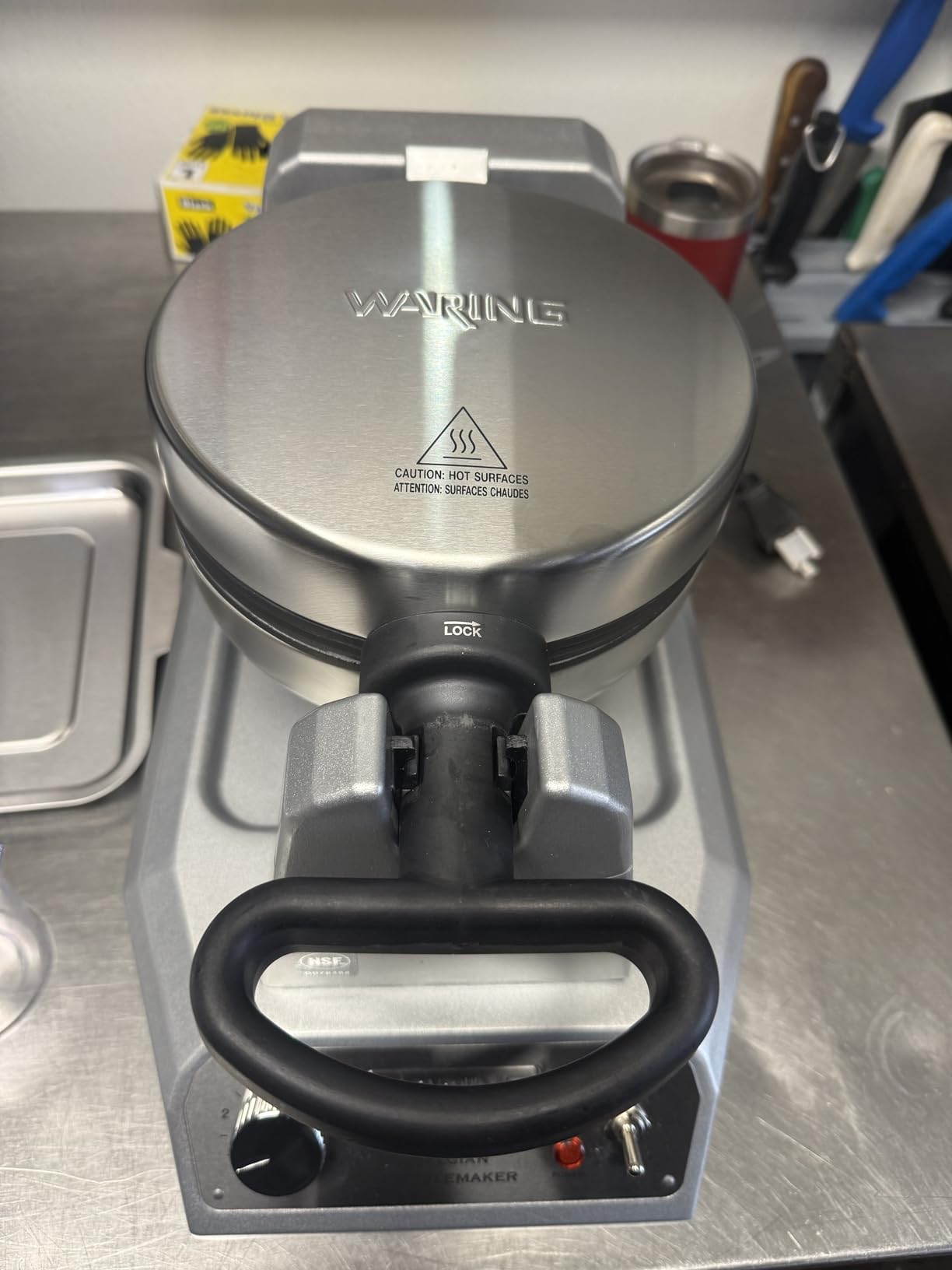 Waring Belgian Waffle Maker with Rotary Feature & 25 Waffles per Hour | 25 Waffles per Hour, Rotary Feature for Even Baking, Triple-Coated Nonstick Plates, NSF Certified customer photo 2