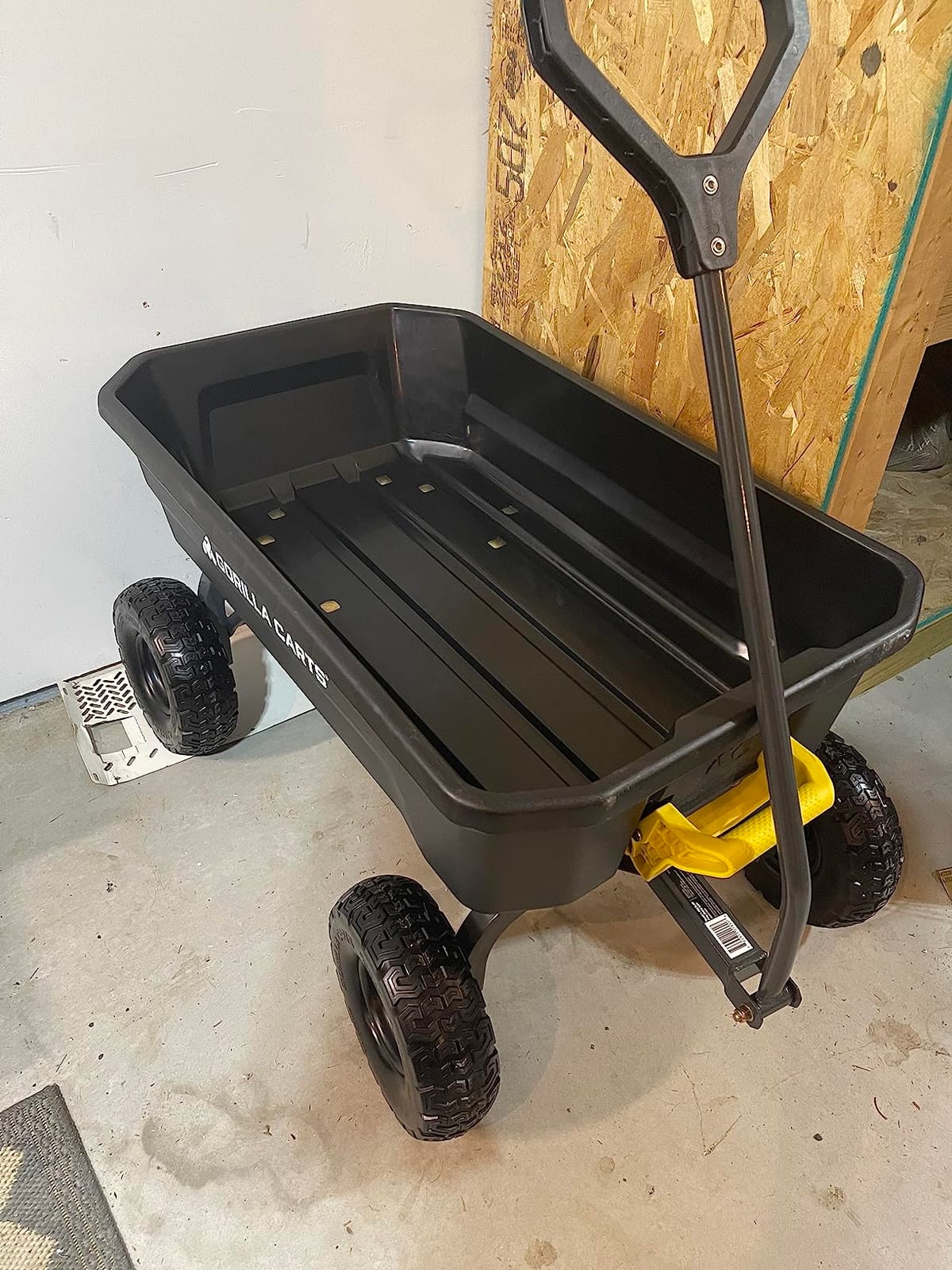 Gorilla Carts Dump Garden Cart, 7 Cu Ft, 1200 lb Capacity, No-Flat Tires | Poly dump cart with flat-free tires for landscapers hauling mulch, soil and gravel customer photo 1