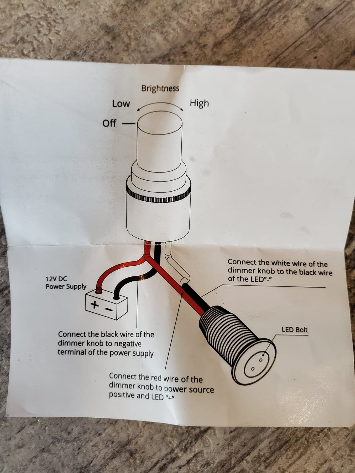 Mini LED Dimmer Knob with Rotary Control Switch - pwm dimming for 12-24V LEDs, Fully Waterproof, dim up to 4.8A at 12V or 2.4A at 24V: car Automotive, Marine, Low Voltage Under Cabinet Lights customer photo 1