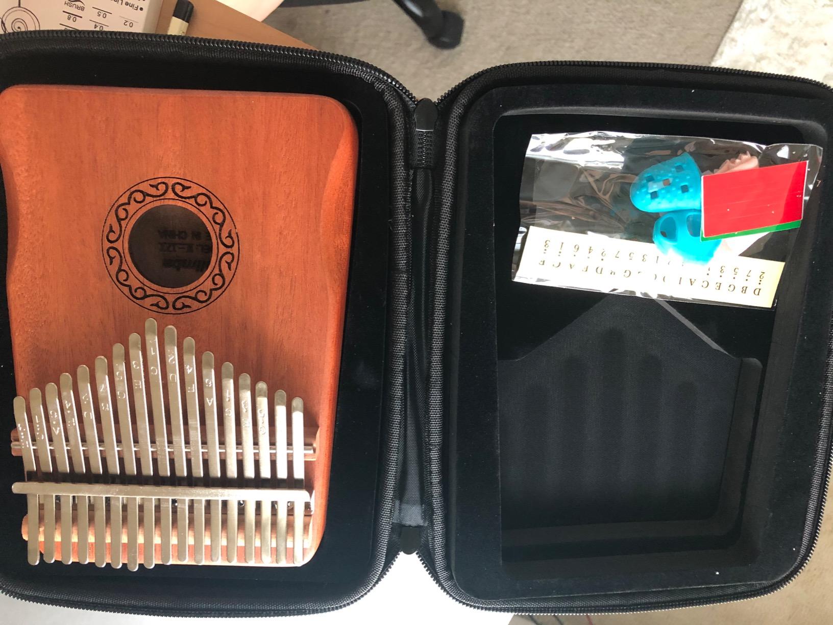 MIFOGE 17Keys Kalimba Thumb Piano with Hard Case Mahogany | Beginner-friendly finger piano easy to learn portable musical instrument with study guide, gift for beginners toddlers childs customer photo 1