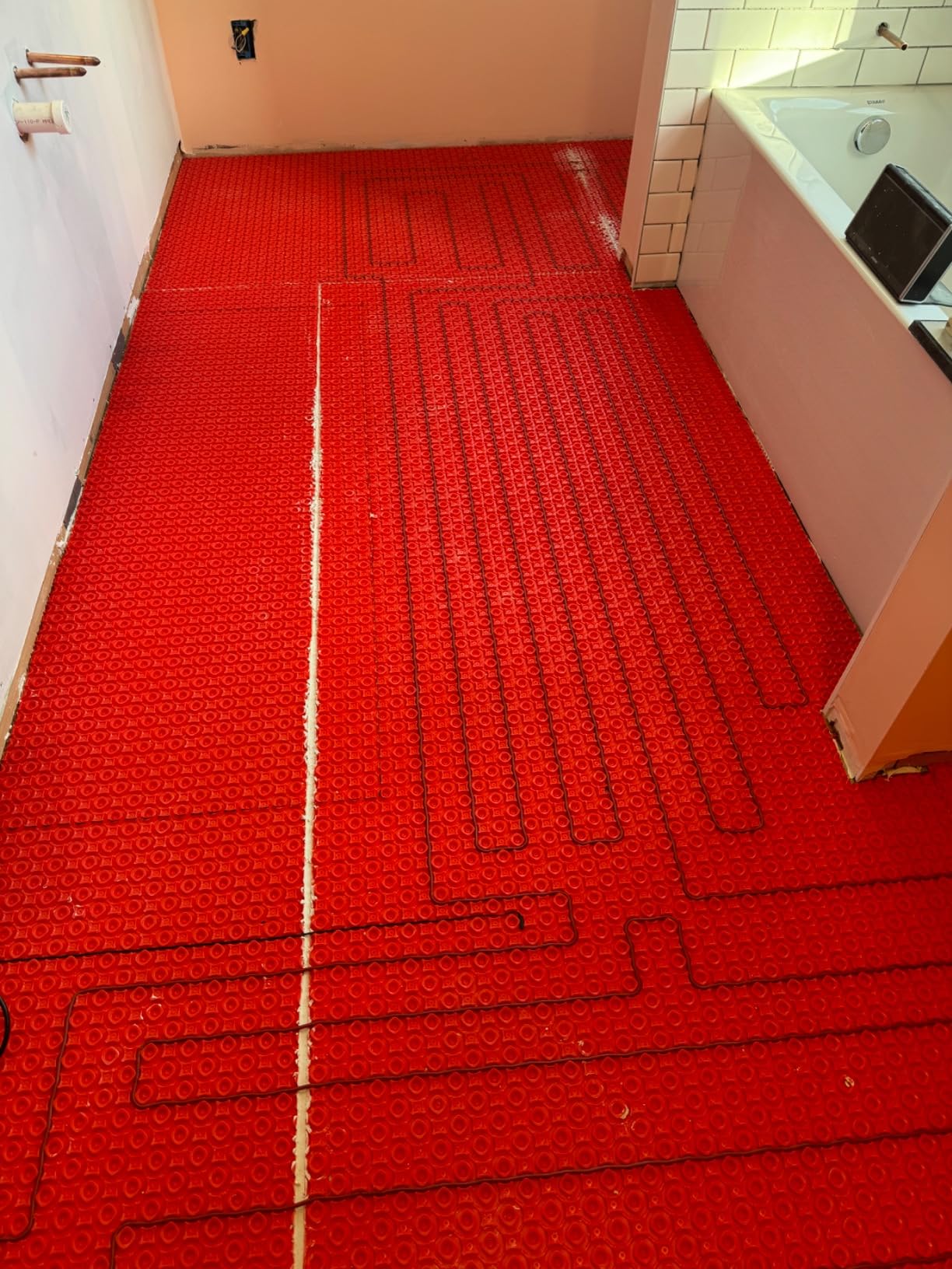 LuxHeat 30sqft Floor Heating Cable Kit - 120v Underfloor Heating System - Heated Flooring System for Tile - Includes UDG4 Programmable Thermostat w/GFCI, Floor Heat Cable, Alarm & Flooring Sensor customer photo 1