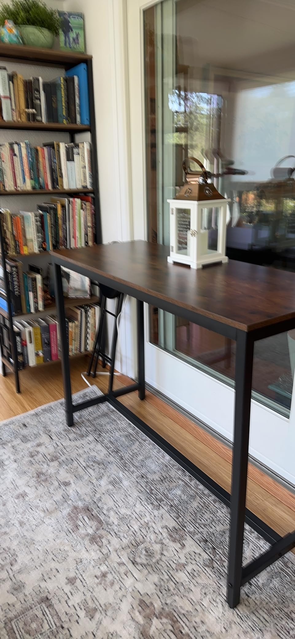 HOOBRO Bar Table, Rectangular Pub Table, 47.2