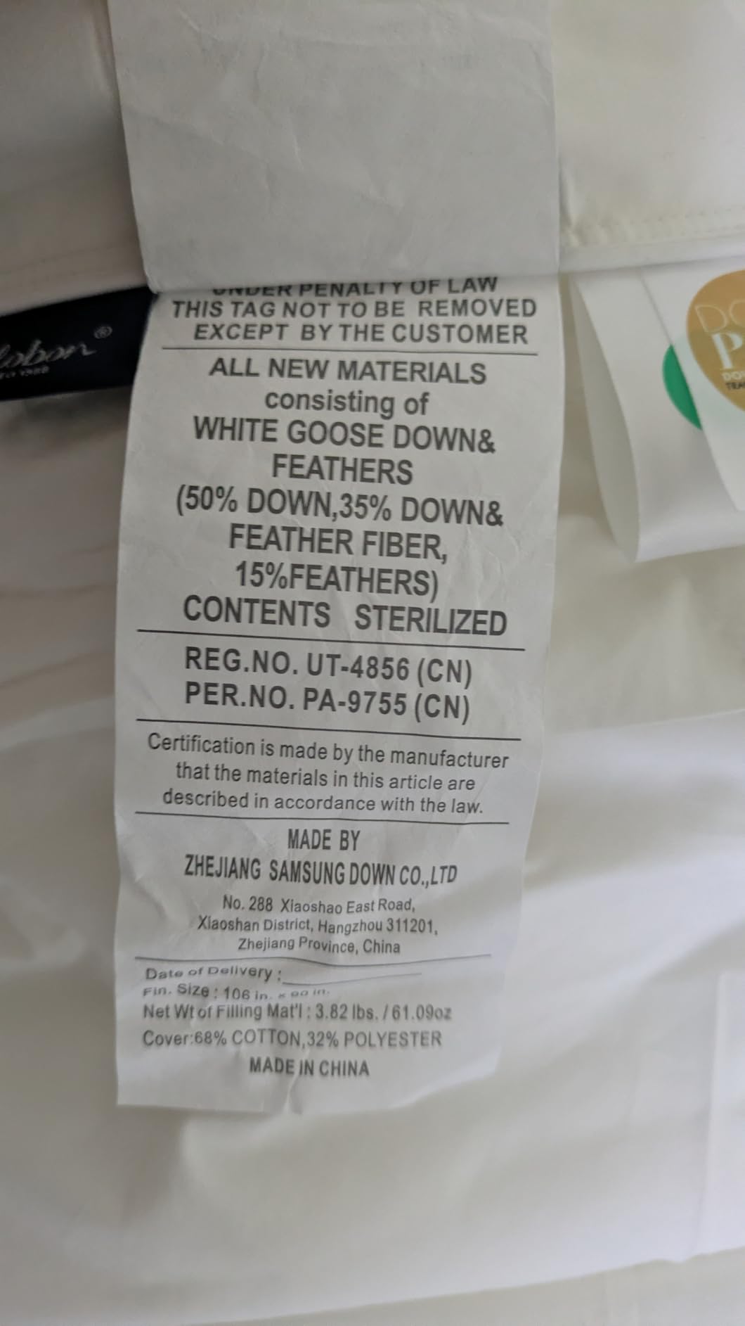 Globon Goose Down Comforter King Size, 800 Fill Power, All Season, White | Luxury Goose Down Duvet Insert, Medium Weight, Ultra Soft 420 Thread Count Noiseless Shell, 8 Corner Tabs, 106x90 inches customer photo 1
