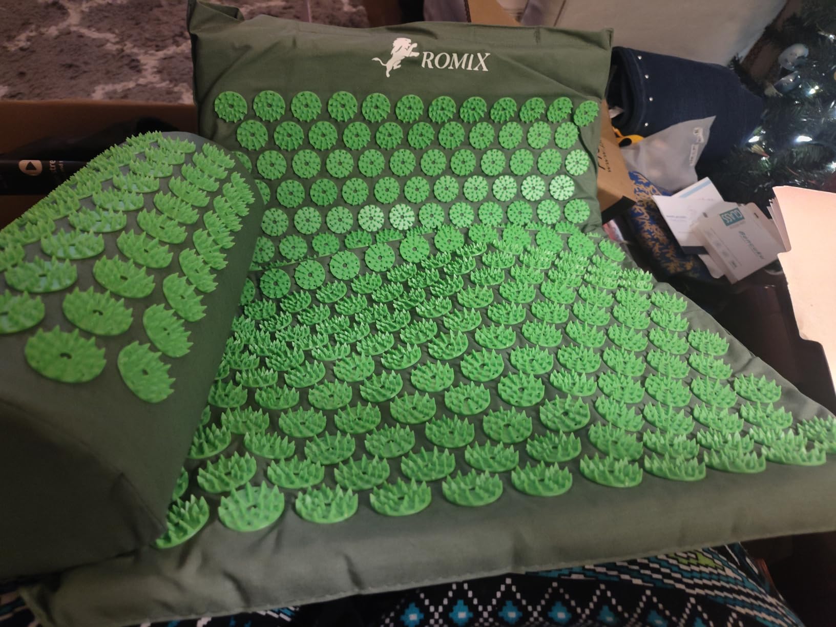 ROMIX Acupressure Mat And Pillow Set, Back Neck And Shoulder Pain Relief | Stress Reduction, Muscle Relaxation customer photo 1
