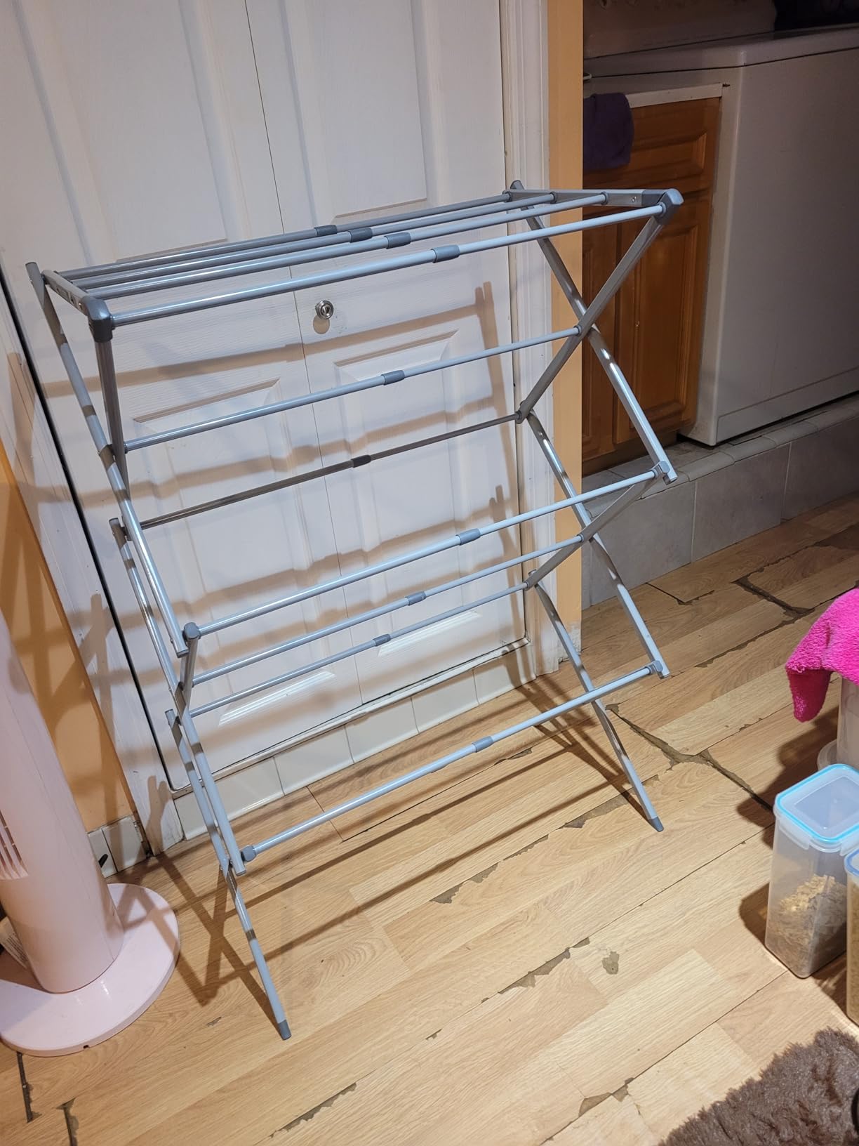 BLACK+DECKER 3 Tier Expandable Collapsing Foldable Laundry Rack for Air Drying Clothing, Space Saving Heavy Duty Lightweight Metal Drying Rack, Silver customer photo 1
