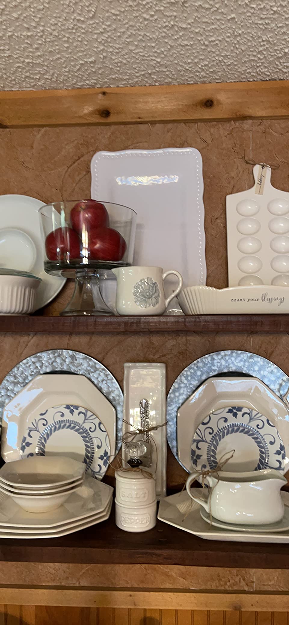 Melamine Trays, 17-inch Serving Trays and Platters, Set of 2 White customer photo 1