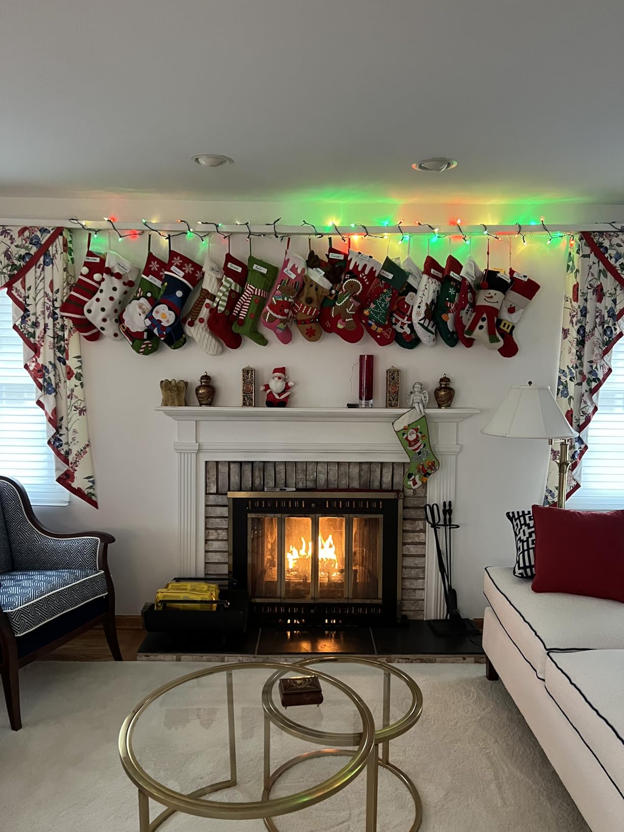 Set of 6 Christmas Stockings Gray Burlap Buffalo Red Plaid Soft Faux Fur 20 Inches Lovely Embroidery Pattern for Family Decorations Hanging Ornament for Xmas Holiday Party customer photo 1