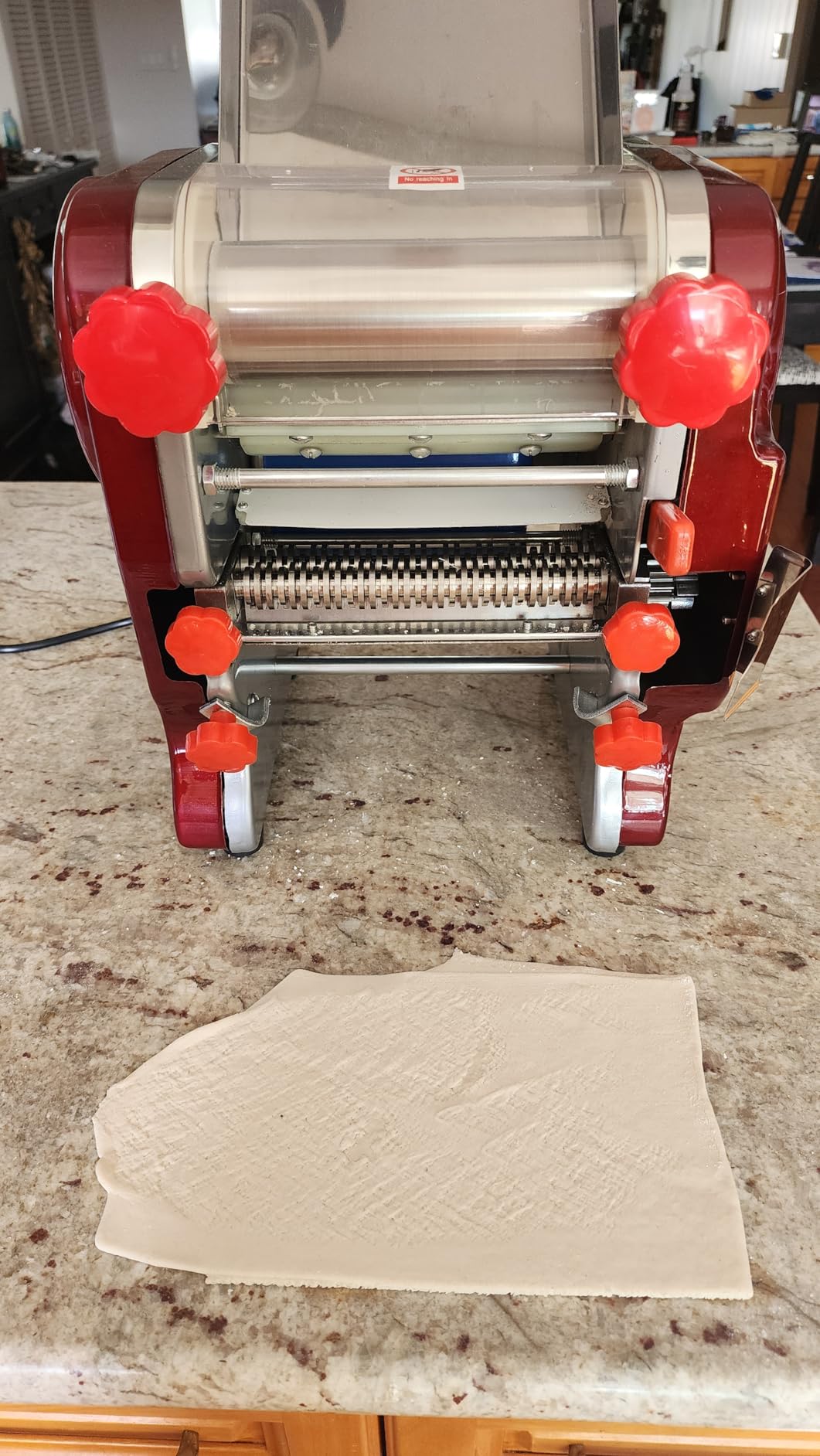 Commercial Pasta Maker - 550W Electric Dough Sheeter Noodle Roller with 3/9mm Blades, Adjustable 0.3-5mm Thickness, for Pasta, Dumplings - Restaurant & Home Use customer photo 1