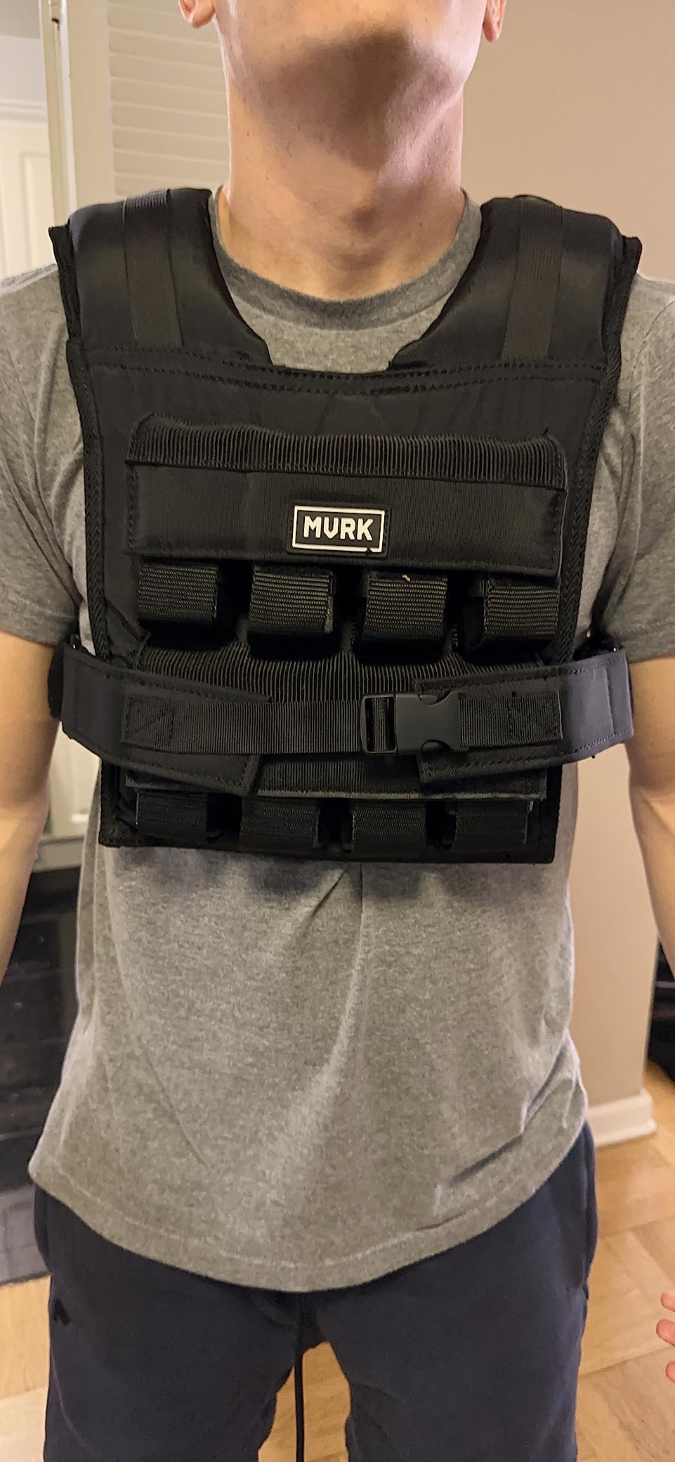 MVRK Weighted Vest Men 15lbs/25lbs/35lbs/45lbs/65lbs/100lbs - No-Bounce Adjusable Heavy Duty Rucking & Strength Training Vest with Removable Iron Weights for Calisthenics, HIIT, Hydrox customer photo 1