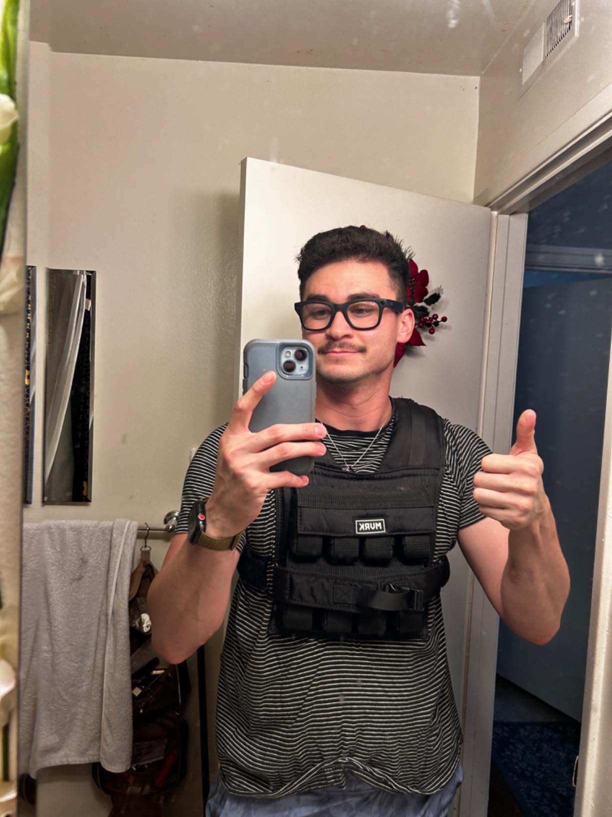 MVRK Weighted Vest Men 15lbs/25lbs/35lbs/45lbs/65lbs/100lbs - No-Bounce Adjusable Heavy Duty Rucking & Strength Training Vest with Removable Iron Weights for Calisthenics, HIIT, Hydrox customer photo 2