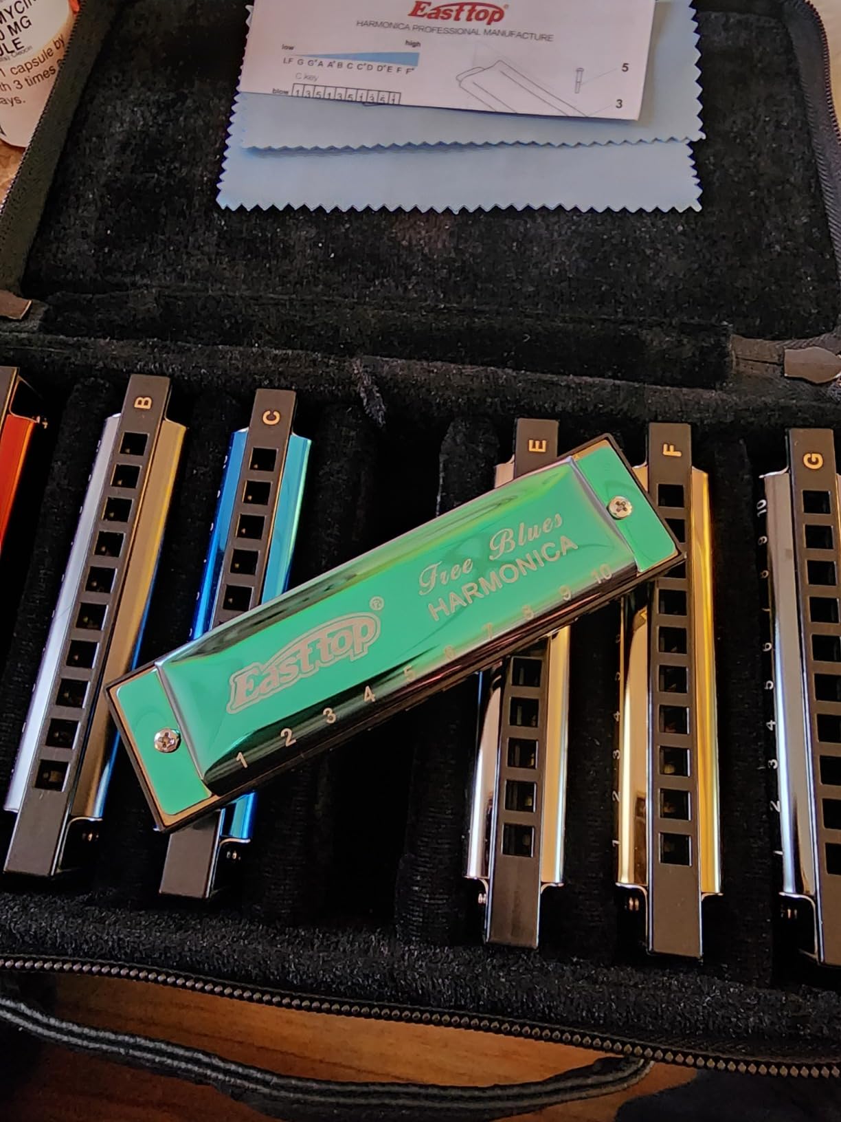 East top Deluxe Harmonica Key of C, 10 Holes 20 Tones Mouth Organ Diatonic Blues Harmonica For Adults, Beginners, Professionals and Students, as a Gift (Silver grey) customer photo 1