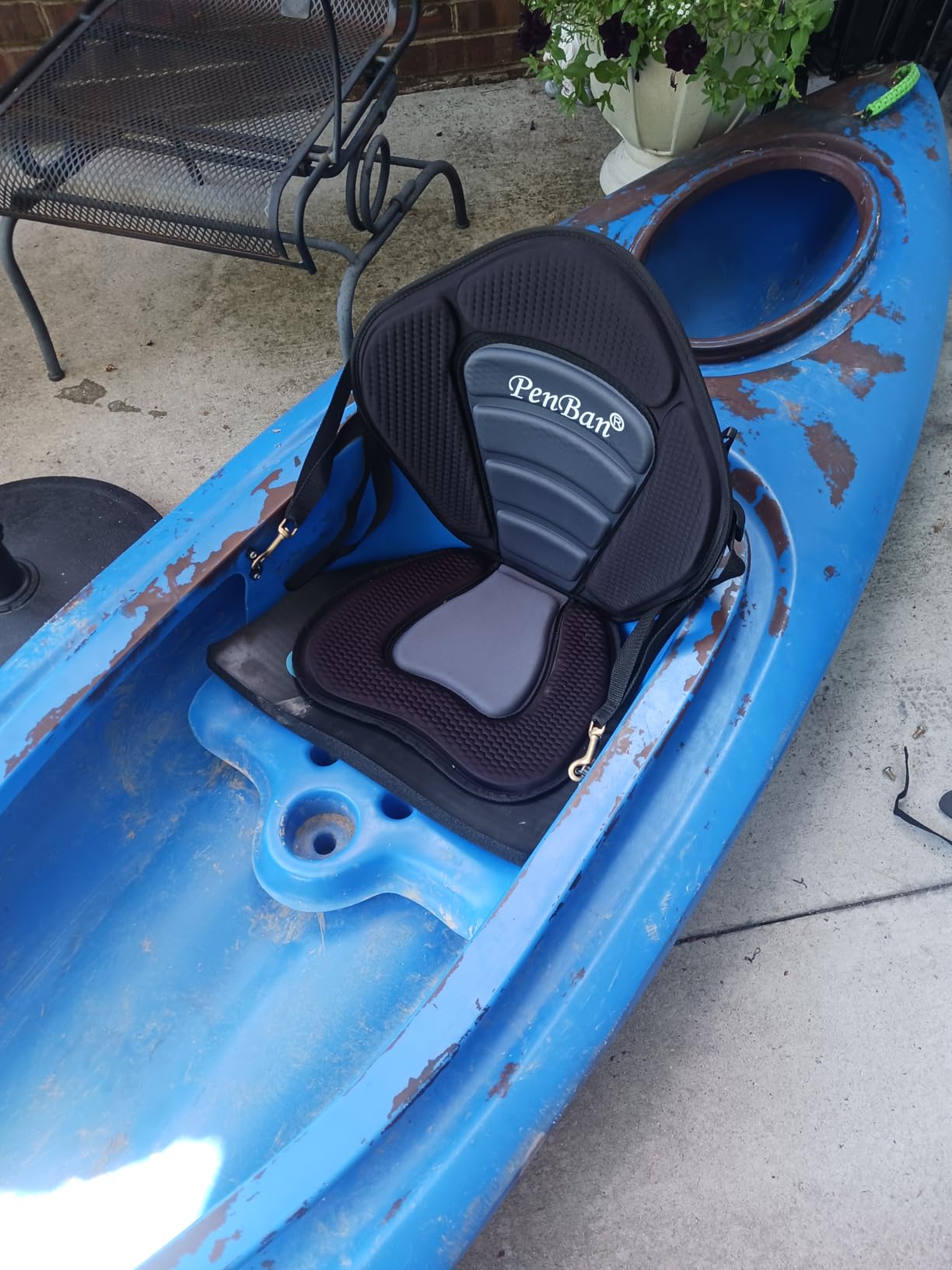 Universal Deluxe Kayak Seat Cushion with Storage Bag for Kayak,Padded Boat,SUP,Canoe,Fishing Boat,Seats with 4 Adjustable Straps customer photo 1