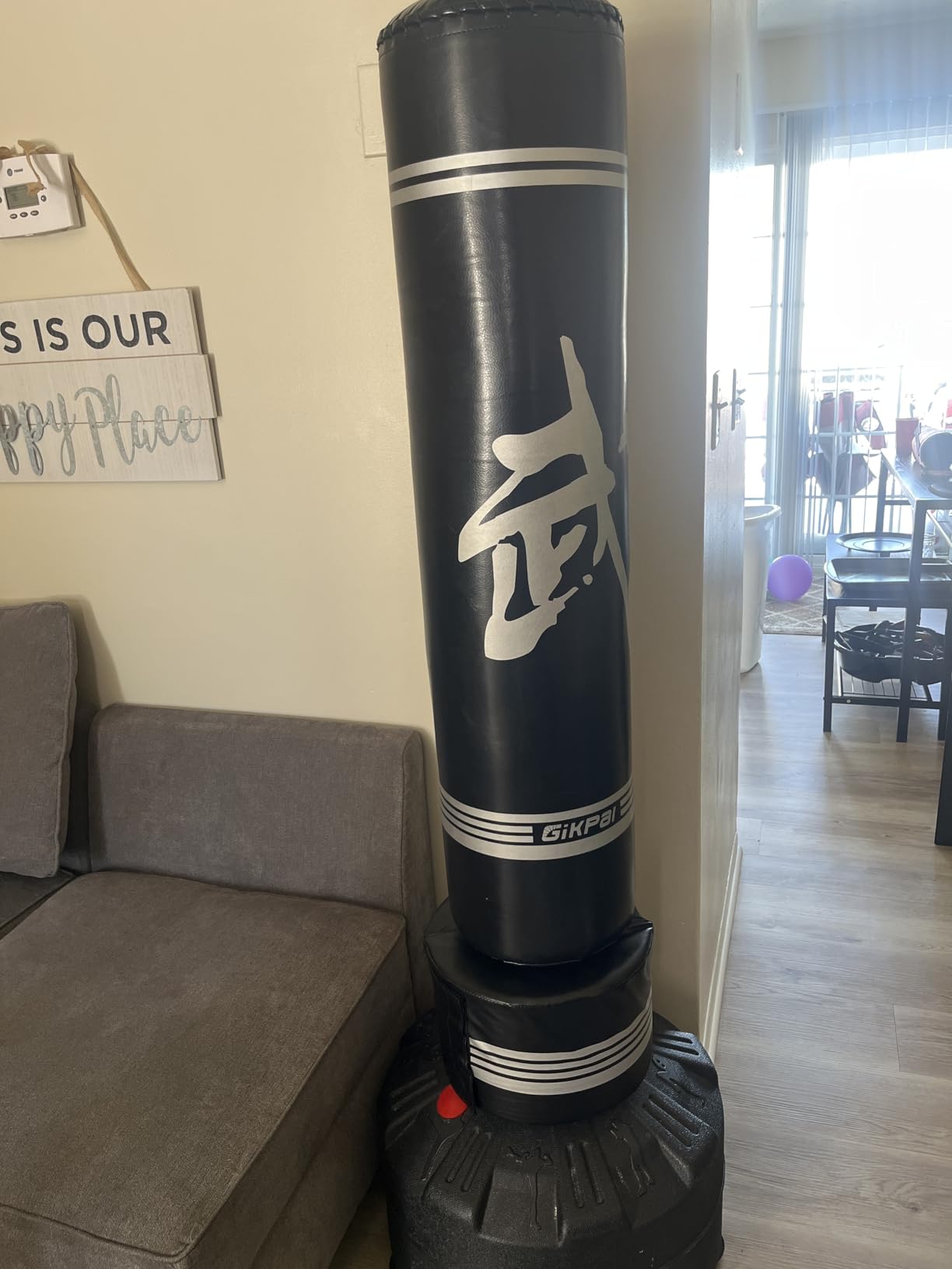 GIKPAL Freestanding Punching Bag for Adults, Heavy Boxing Bag with Stand | 12-Suction-Cup Stable Base, Tear-Resistant PU Leather, No-Spring Quiet Rebound, Sand/Water Fillable, Kickboxing & Cardio customer photo 2