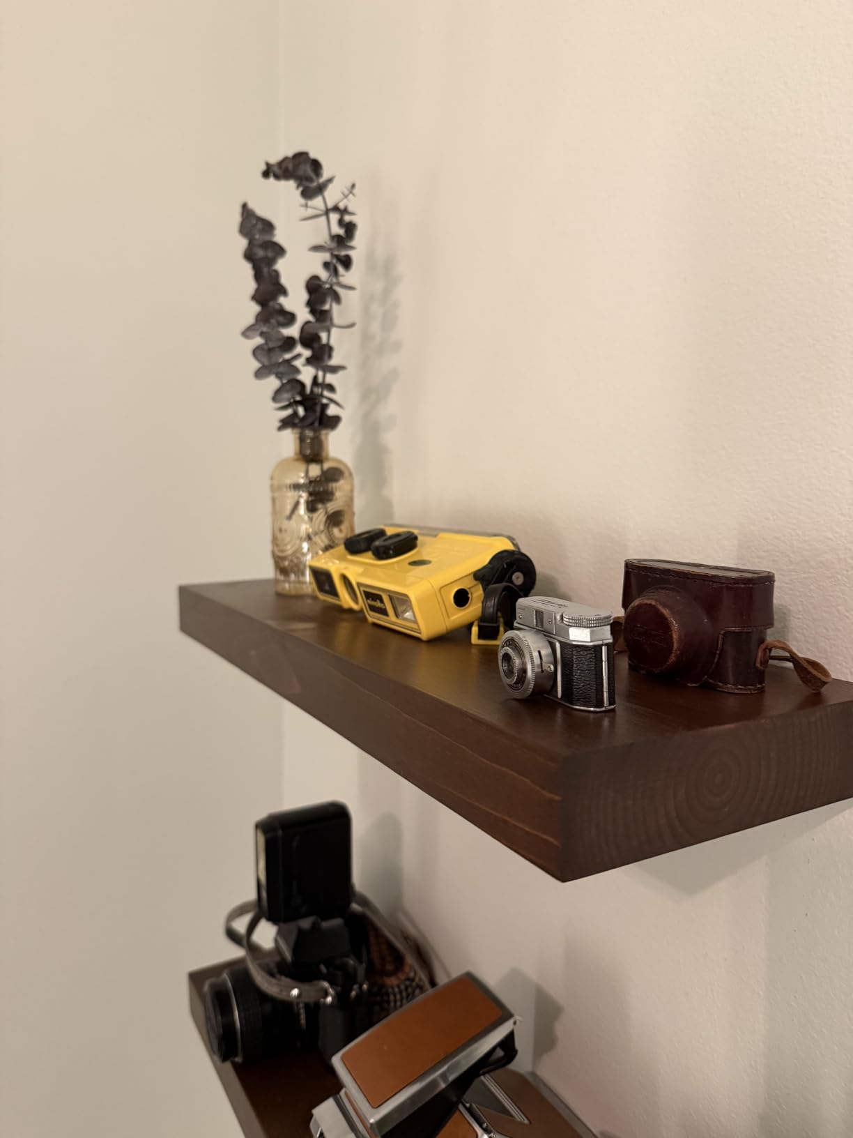 Homeforia 36 Inch Floating Shelves, High-End Solid Pine Wood, Set of 2 | American Walnut Finish, Holds Up To 50 Lbs Per Shelf, Hidden Brackets, Hardware Included customer photo 2