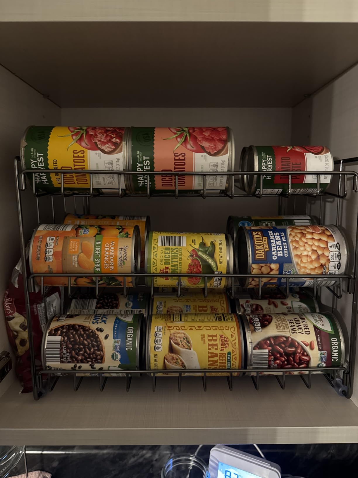 Kitchen Details 3 Tier Can Organizer | Chrome Steel Canned Food Storage Rack | Holds 36 Cans | Space-Saving Pantry & Cabinet Storage Solution customer photo 2