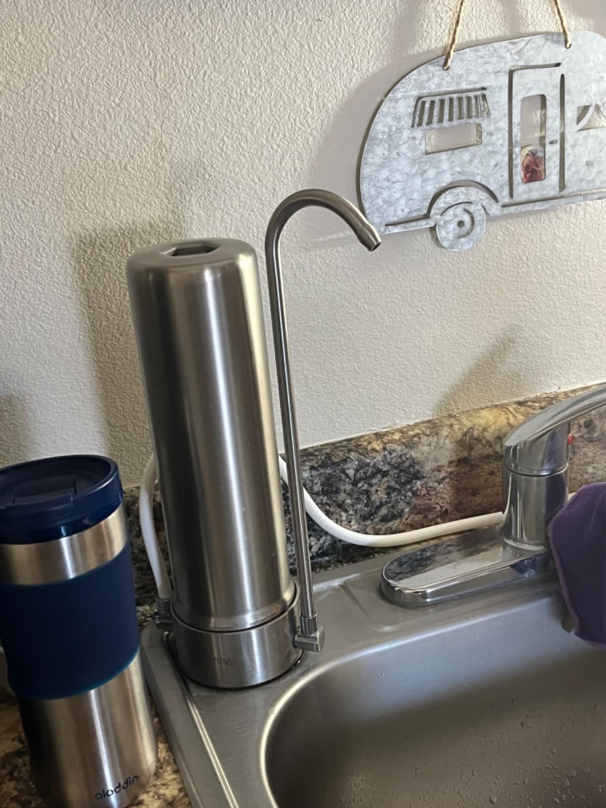 Waterdrop CTF-01 Water Filter for Sink Faucet, 5-Stage Stainless Steel | Reduces Heavy Metals and 99% Chlorine, NSF/ANSI 42 Certified Countertop Water Filter System, 8000 Gallons, 1 Filter customer photo 2
