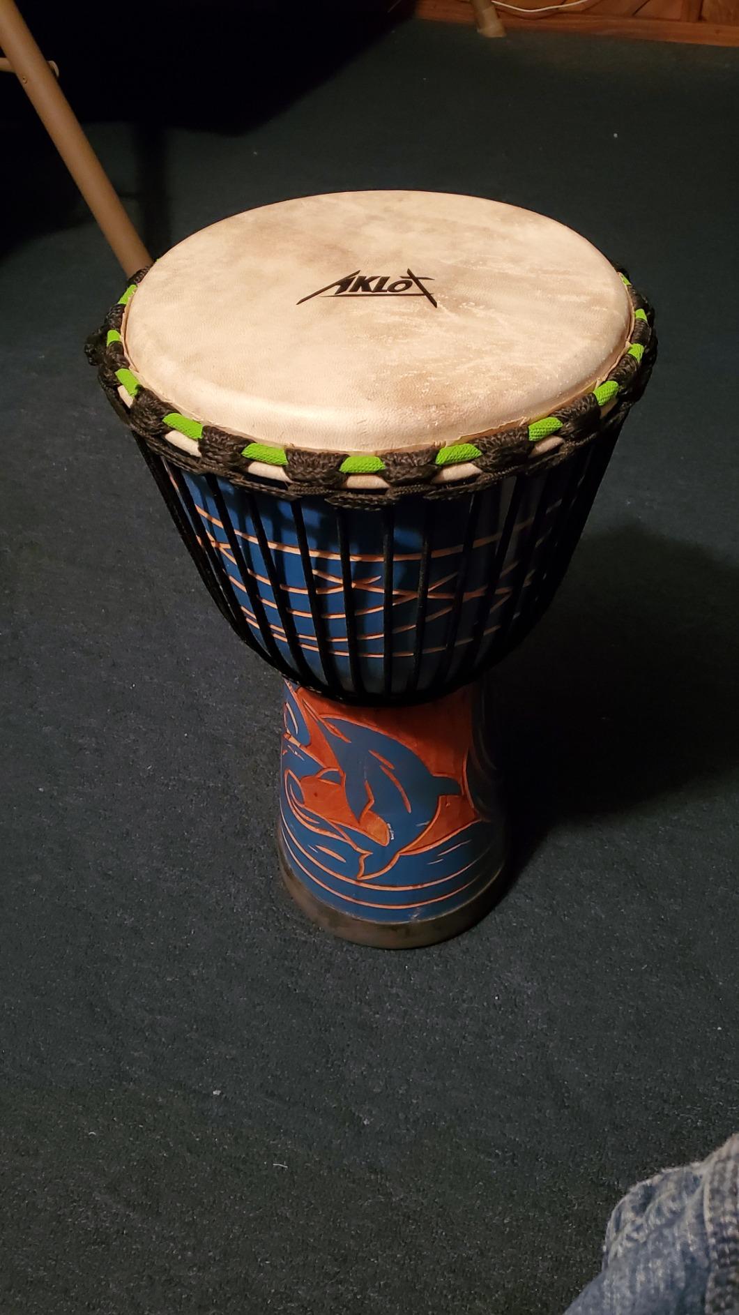 Djembe Drum, AKLOT African Drum Hand-Carved 8 inches Mahogany Goatskin Drumhead for Adults Starter Beginners customer photo 2