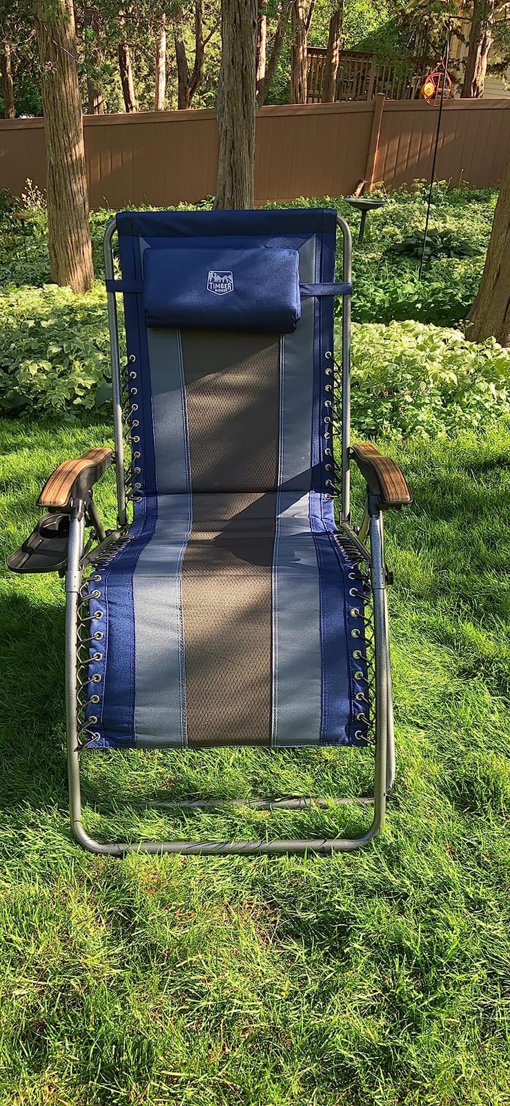 Timber Ridge Oversized Zero Gravity Chair, Padded Reclining Lounge Chair with Adjustable Headrest & Cup Holder, Heavy Duty Support 350 lbs, Foldable for Camping, Lawn, Outdoor & Indoor customer photo 2
