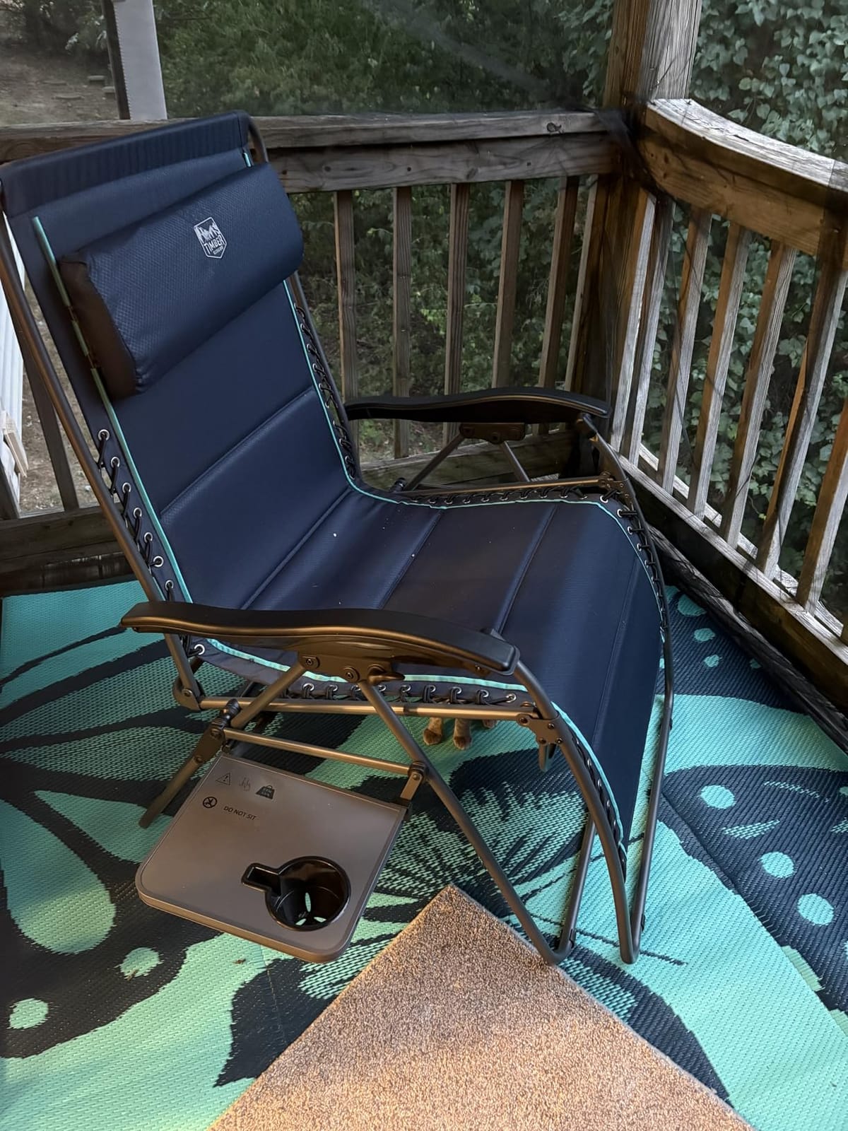 Timber Ridge Oversized Zero Gravity Chair, 33In Wide XXL Zero Gravity Reclining Chair with Side Table, Full Padded Lounge Chair for Outdoor Camping Patio Lawn, Heavy Duty Supports 500lbs, Grey-1 Pack customer photo 2