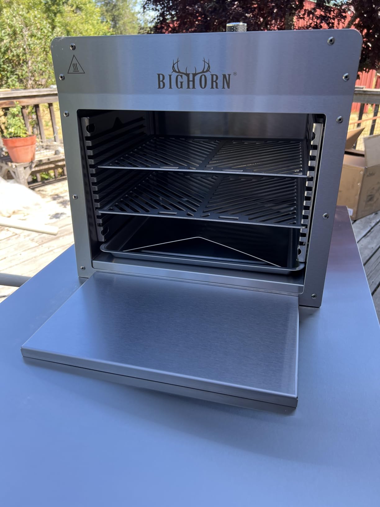 BIG HORN OUTDOORS 1500°F Infrared Propane Gas Grill – Portable Steak Broiler & Sear Station, Outdoor Salamander BBQ, Stainless Steel, 9 inch customer photo 2