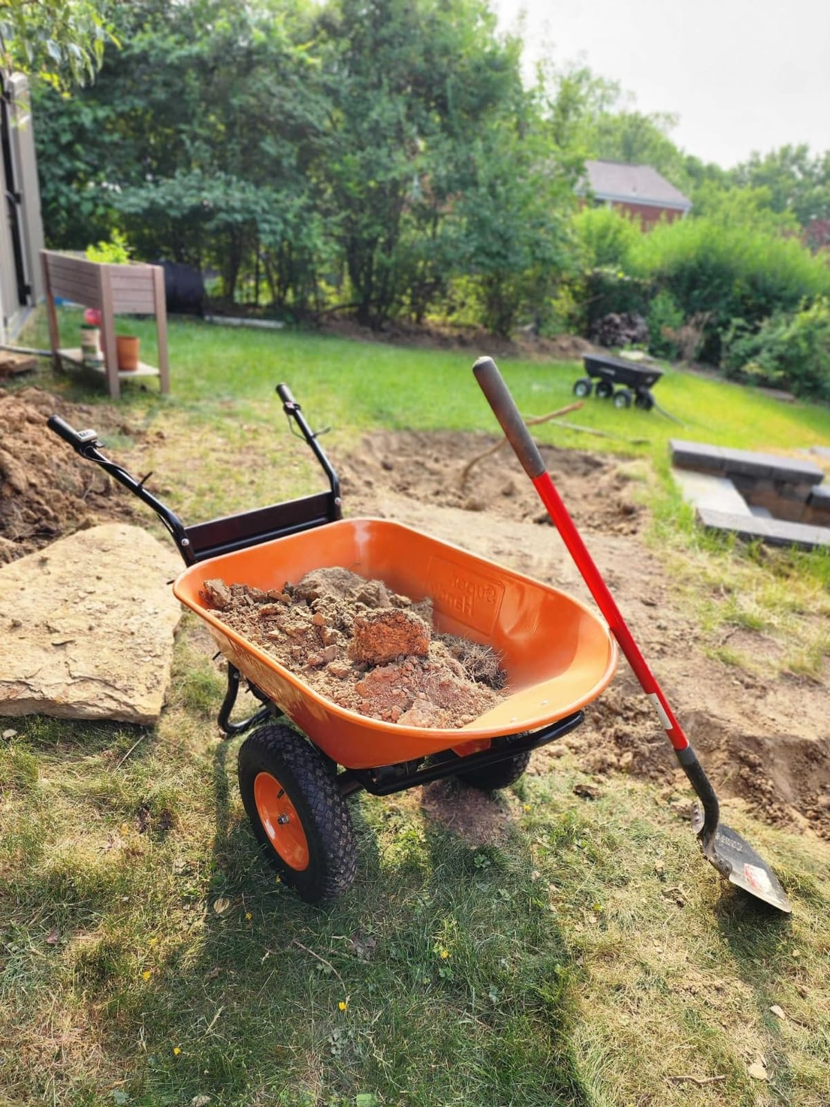 SuperHandy Electric Wheelbarrow Utility Cart, 48V, 330 lb, Power Wagon | Battery powered utility cart for soil, rocks, tools and yard loads; Garden Cart; powered dump for garden hauling customer photo 2