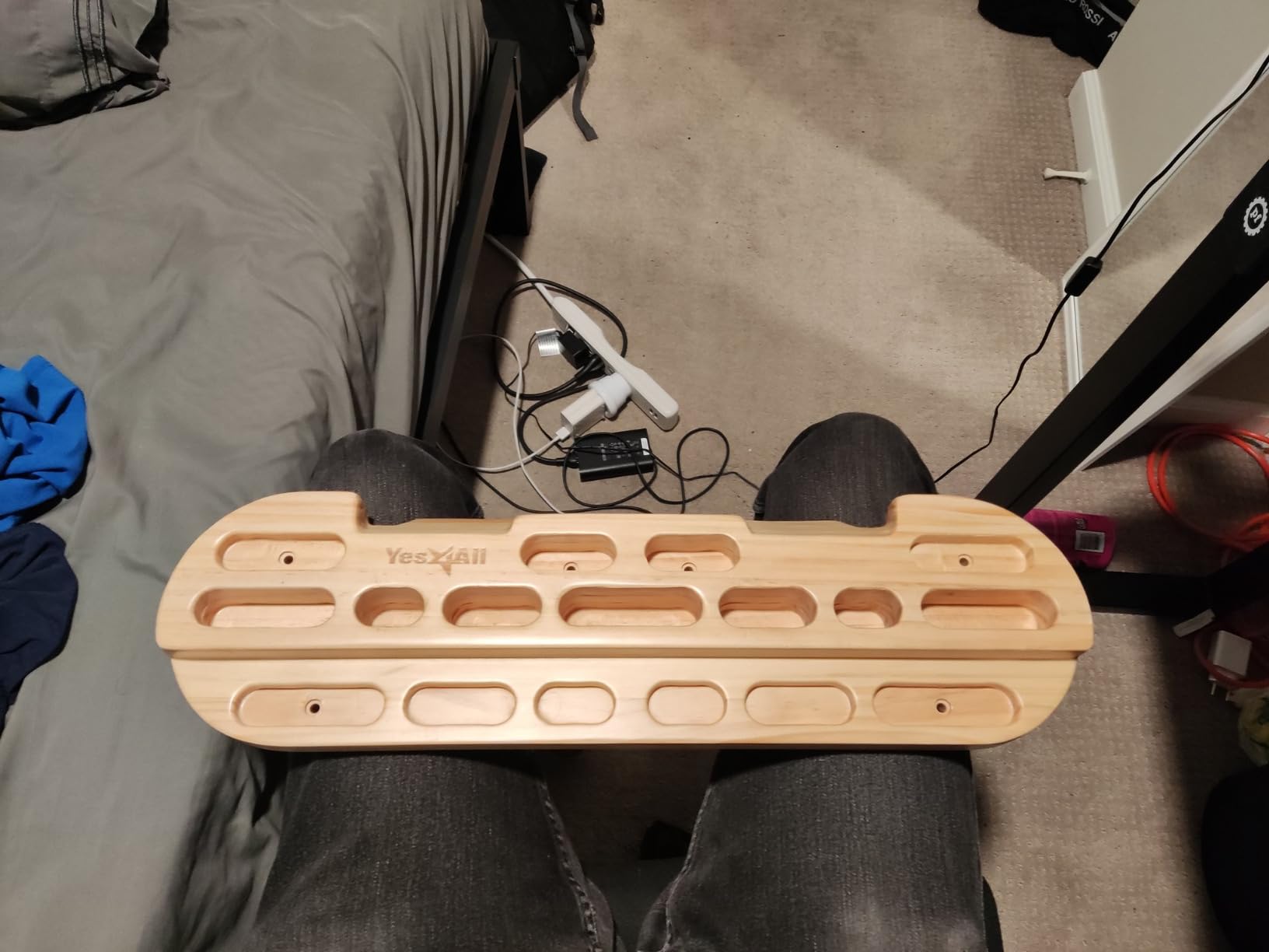 Yes4All Wooden Hang Board/Climbing Board for Doorway - Hand Strengthener Equipment for Training Finger, Grip and Pull Up customer photo 1