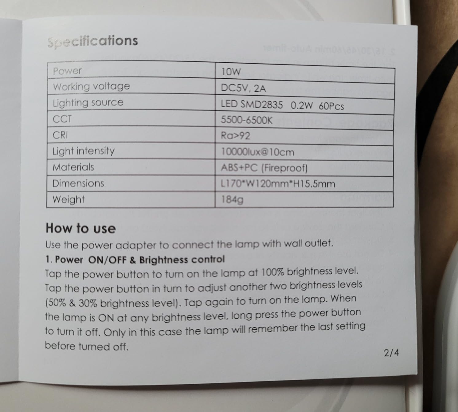 UV-Free 10000 Lux Daylight Lamp - Touch Control with 3 Brightness Levels & 4 Timer Functions, Large Surface & Rotatable Stand for Home/Office customer photo 1