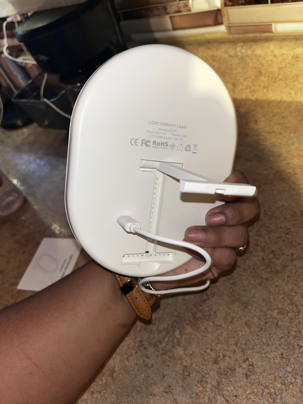 UV-Free 10000 Lux Daylight Lamp - Touch Control with 3 Brightness Levels & 4 Timer Functions, Large Surface & Rotatable Stand for Home/Office customer photo 2