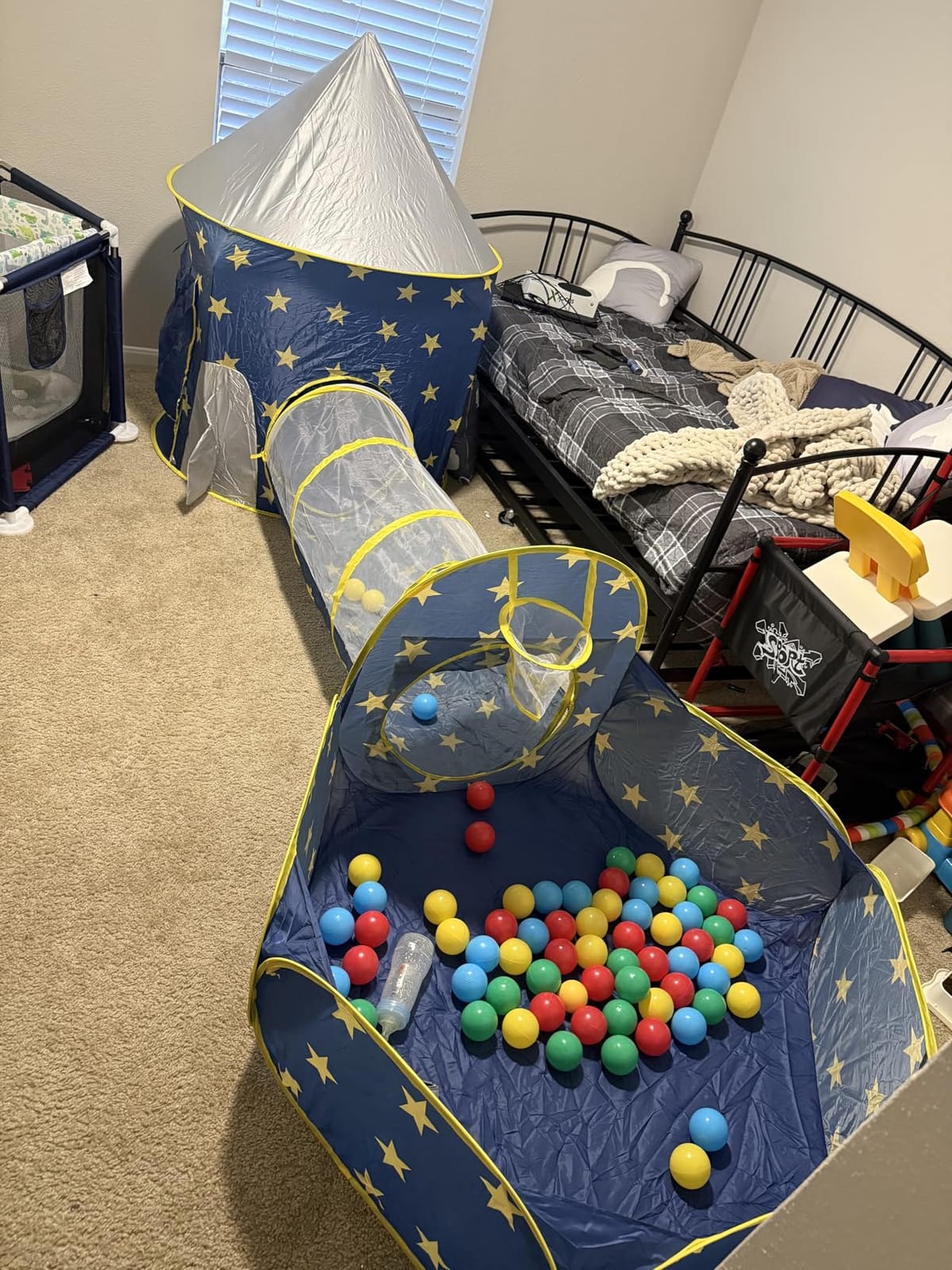 PigPigPen 3pc Kids Play Tent for Boys with Ball Pit, Crawl Tunnel, Princess Tents for Toddlers, Baby Space World Playhouse Toys, Boys Indoor& Outdoor Play House, Perfect Kid's Gifts customer photo 1
