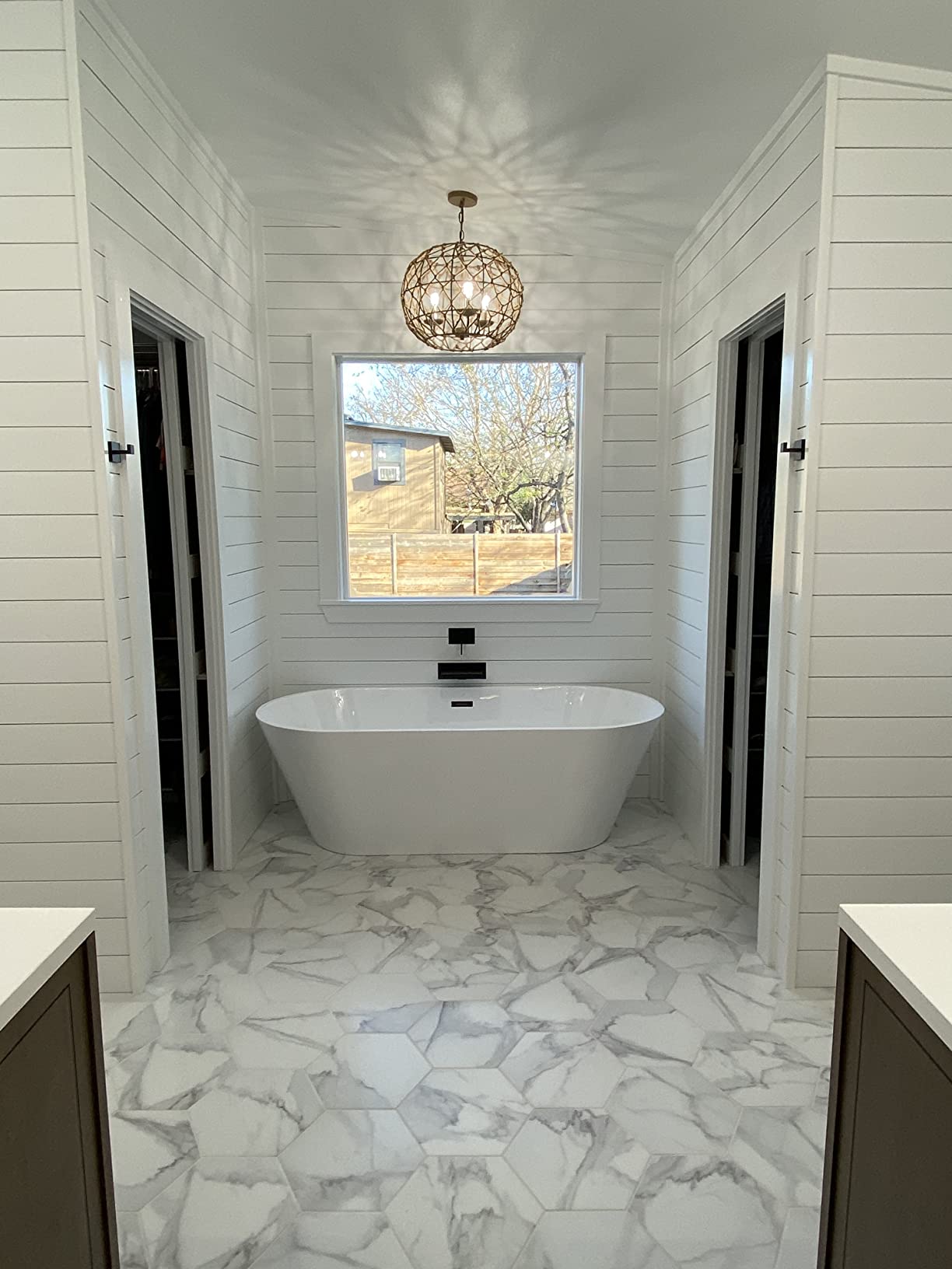 sumerain Wall Mount Tub Faucet Brushed Brass with Waterfall Tub Spout and Rough in Valve, High Flow customer photo 1