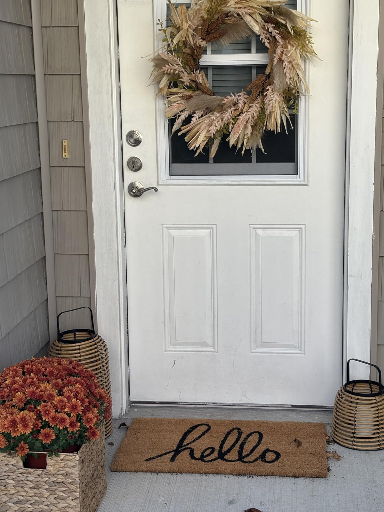 LuxUrux Coco Coir Welcome Mat - Heavy-Duty Backing, 17'' x 30'' Natural Door Mat - Easy to Clean, Beautiful Color for Outdoor and Indoor Use customer photo 1