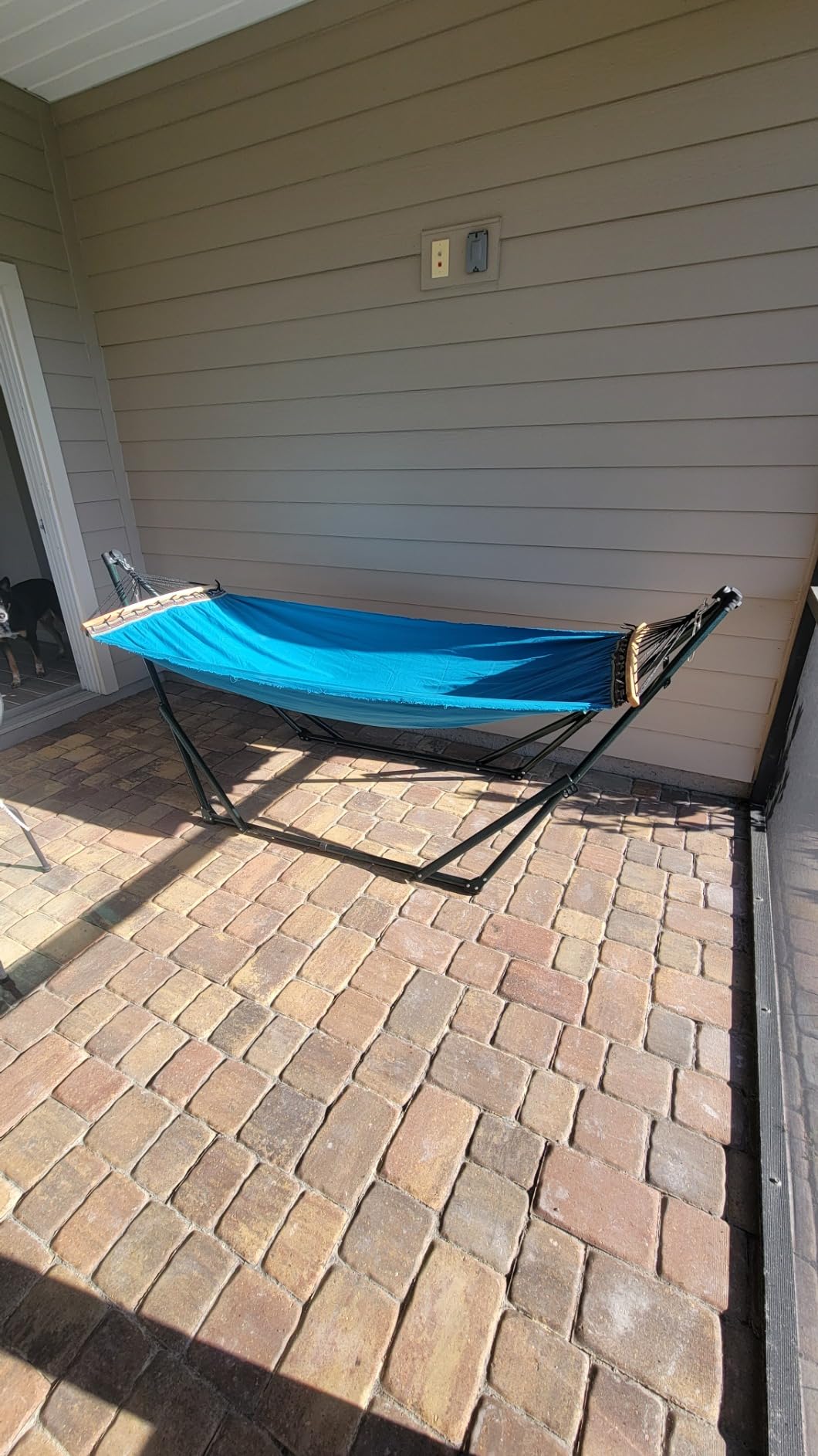 Tranquillo Universal Hammock Stand 600 lbs Capacity, Instant 20s Foldable, 3-Year Warranty Hammock with Stand, 2 Person Camping Revolutionary Portable No Screws, Premium Hammocks, Black customer photo 2